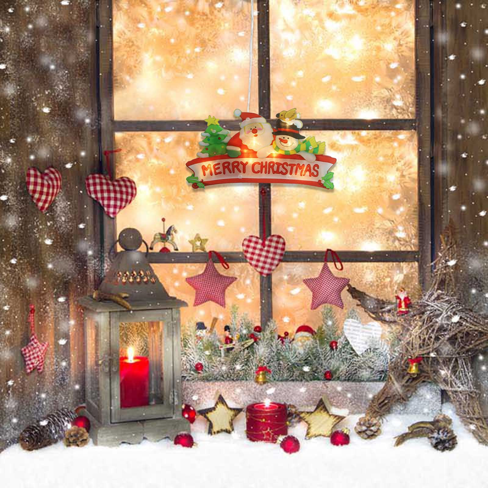 Christmas LED Santa Claus Sucker Lights - Cute Snowman & Santa Window Hanging Lamps for Holiday Decor - Personalized Christmas Candy Lamp for Home, Bedroom, Party & Wall Decoration - Perfect for Christmas Tree, Gift Exchange, Winter Wonderland Theme Party