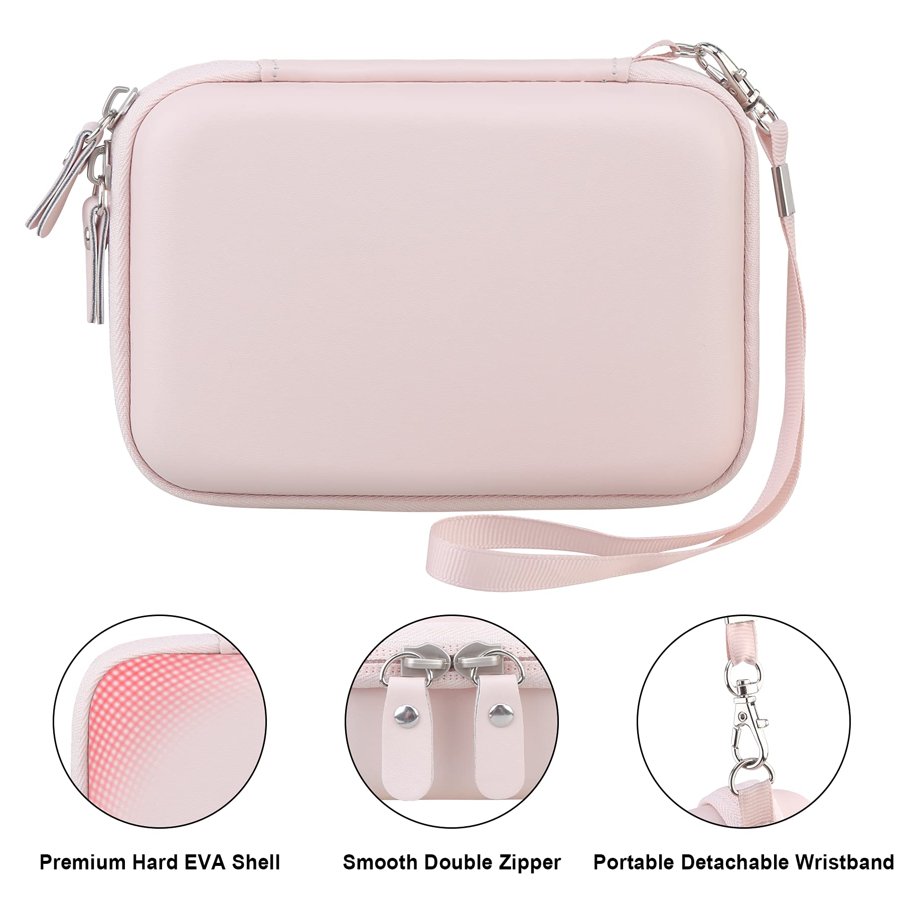 NIIMBOT D11 Hard Carrying Case with Mesh Bag - Portable Protective Storage for Bluetooth Label Printer, Label Tapes & Accessories (Pink) - Ideal for Office, Retail & Home Organization