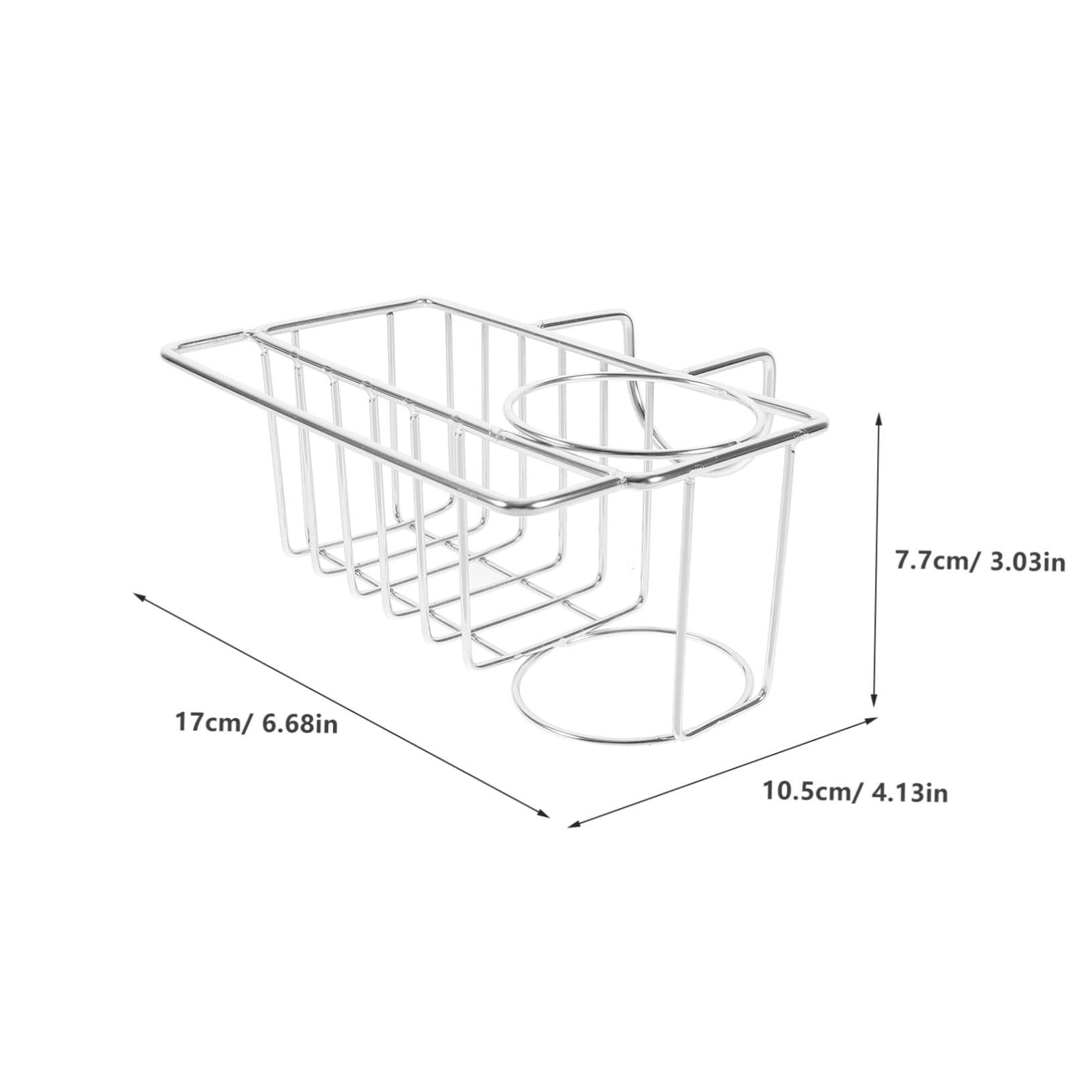 Stainless Steel Kitchen Sink Drainer & Scrubber Holder - 1pc Dish Drying Rack with Sponge Storage - Perfect for Organizing Sinks, Washing Dishes, and Keeping Countertops Clean