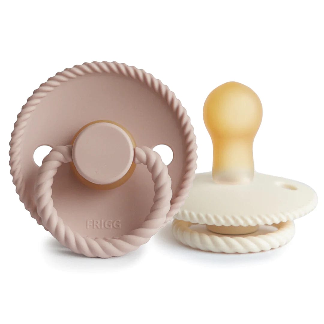 Mushie FRIGG Natural Rubber Baby Pacifier for 0-6 Months - BPA-Free, Soothing Teether for Newborns & Infants - Perfect for Daycare, Travel & Sleep Time