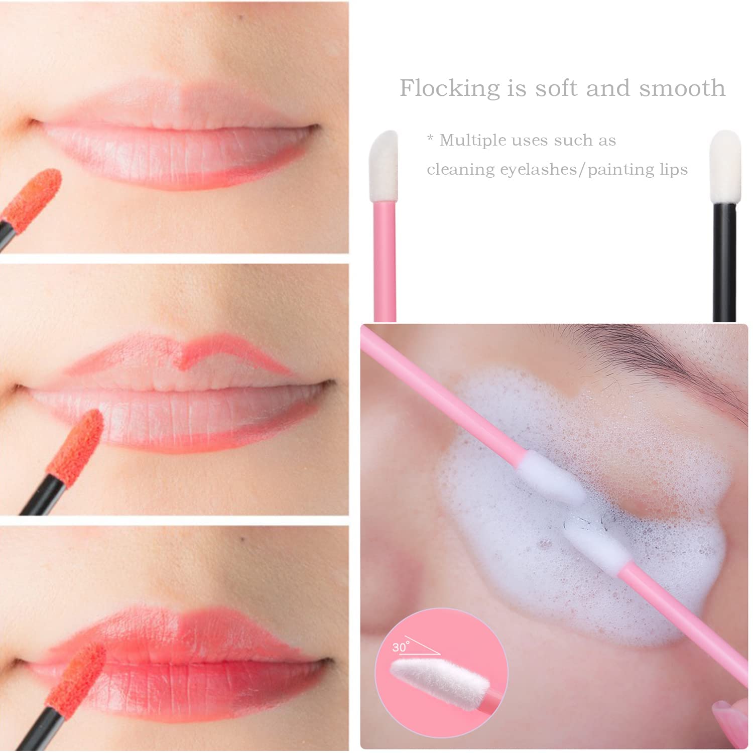 50pcs Disposable Lip Wands & Mascara Wands - Multicolor Lip Applicators, Mascara Brushes for Makeup, Lipgloss, Eyelash Extension - Perfect for Salons, Makeup Artists & DIY Beauty at Home