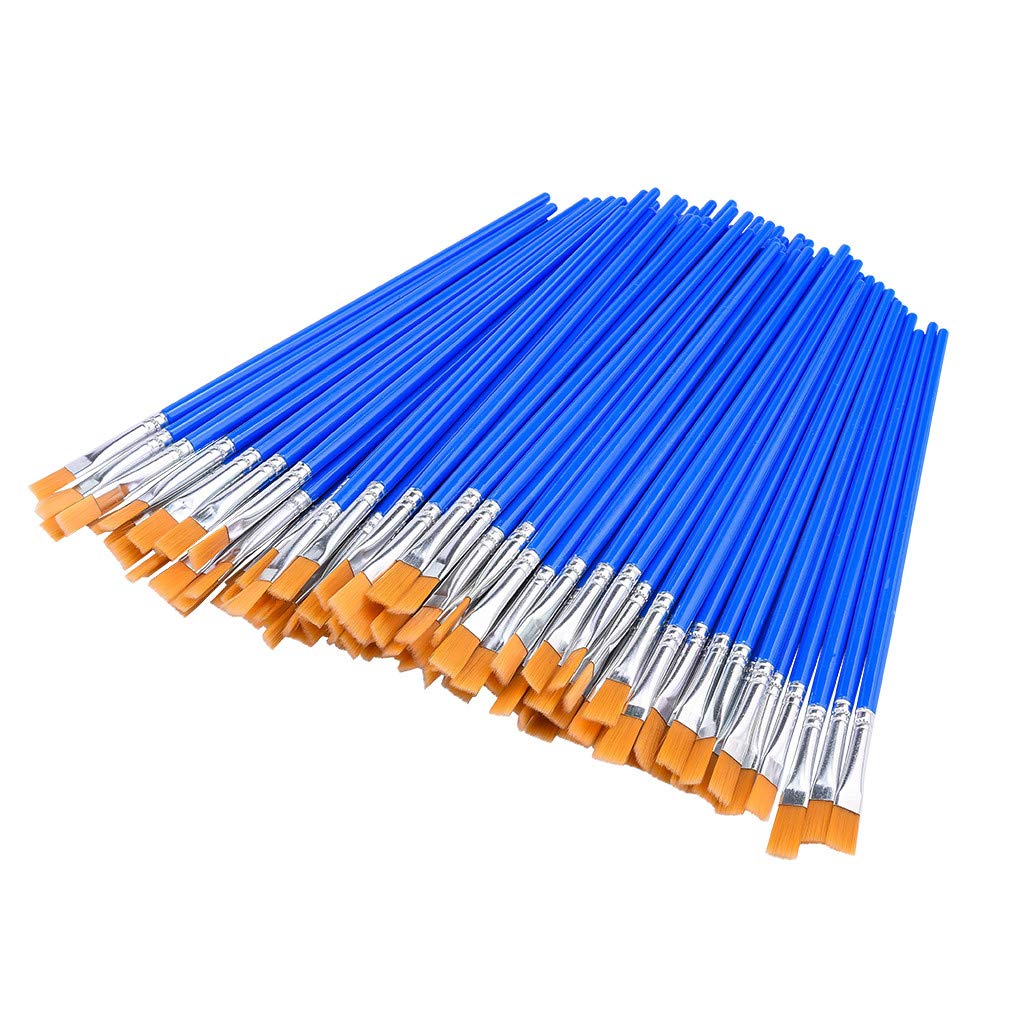 60 Pcs Professional Paint Brushes Set - Flat & Detail Brushes for Artists, Office & Stationery - Bulk 3D Writing Pens (Blue, One Size) - Perfect for Acrylic, Watercolor Painting & DIY Crafts