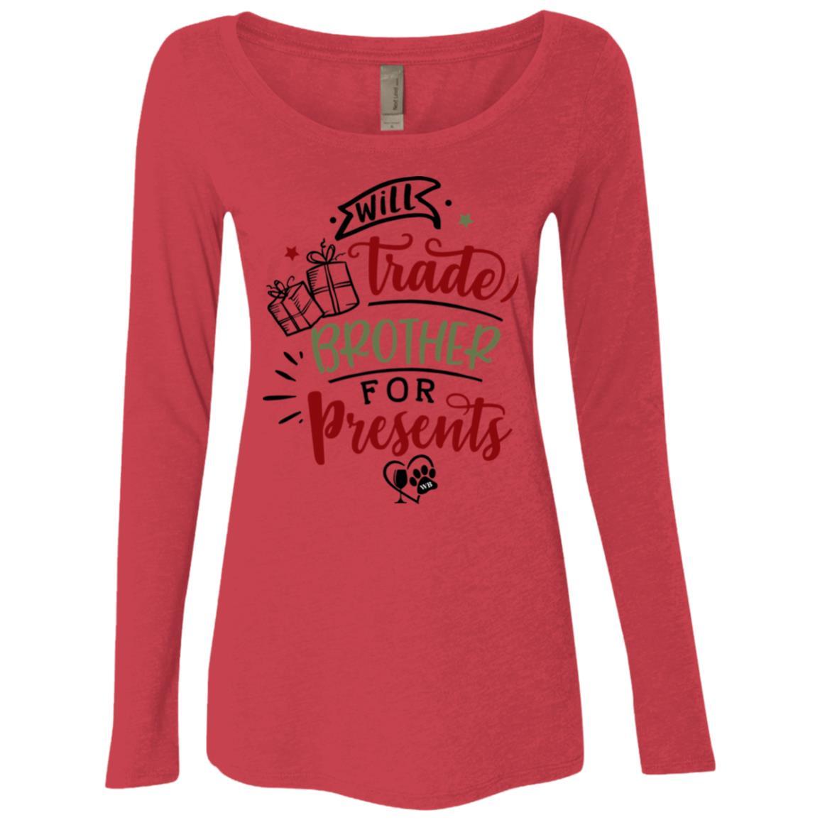 WineyBitches.Co Women's Tri-Blend Long Sleeve Scoop Neck T-Shirt - Soft Comfort Fit for Casual Wear, Lounging & Wine Nights