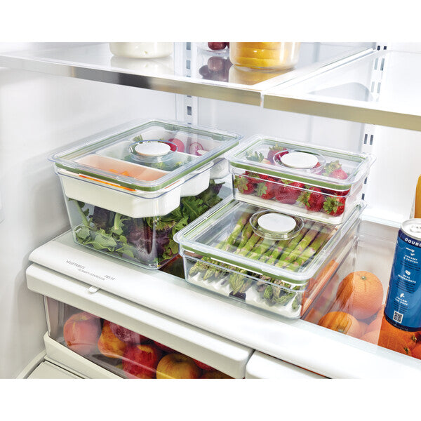 Fresh Large Short Bin with Insert Tray - Durable Storage Container for Kitchen, Bathroom & Office Organization