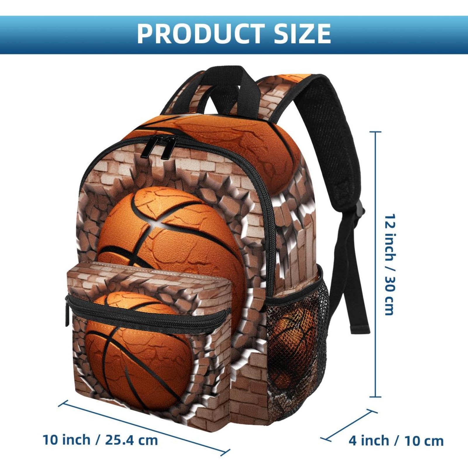 Premium Travel & Work Backpack - Durable Ball Basketball Wall Texture Design - Perfect for Commuting, Gym, School & Outdoor Adventures