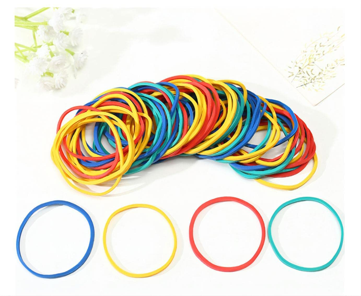 400 Pcs 1 Inch Small Rubber Bands Bulk - Strong Elastic Wide Money Bands for Office, School & Home Use - Stationery Holder, Thermostable Rubber Loops for Organizing Cash, Documents & Crafts (2.5cm)