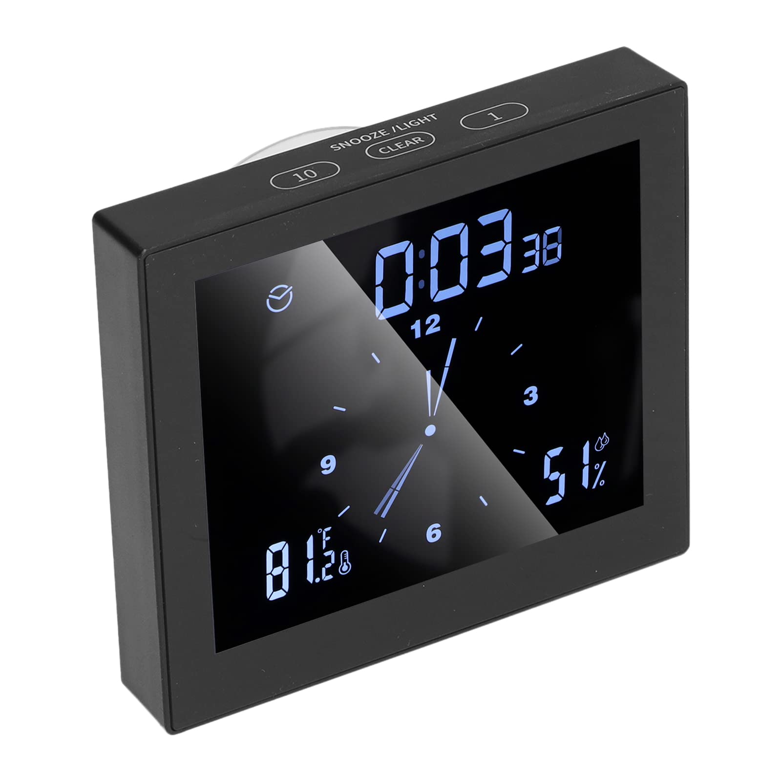 Germerse Digital Wall Clock with Timer and Alarm - 5 Inch Waterproof Screen for Indoor & Outdoor Use - Perfect for Kitchen, Bathroom, Garage, and Office (Black)