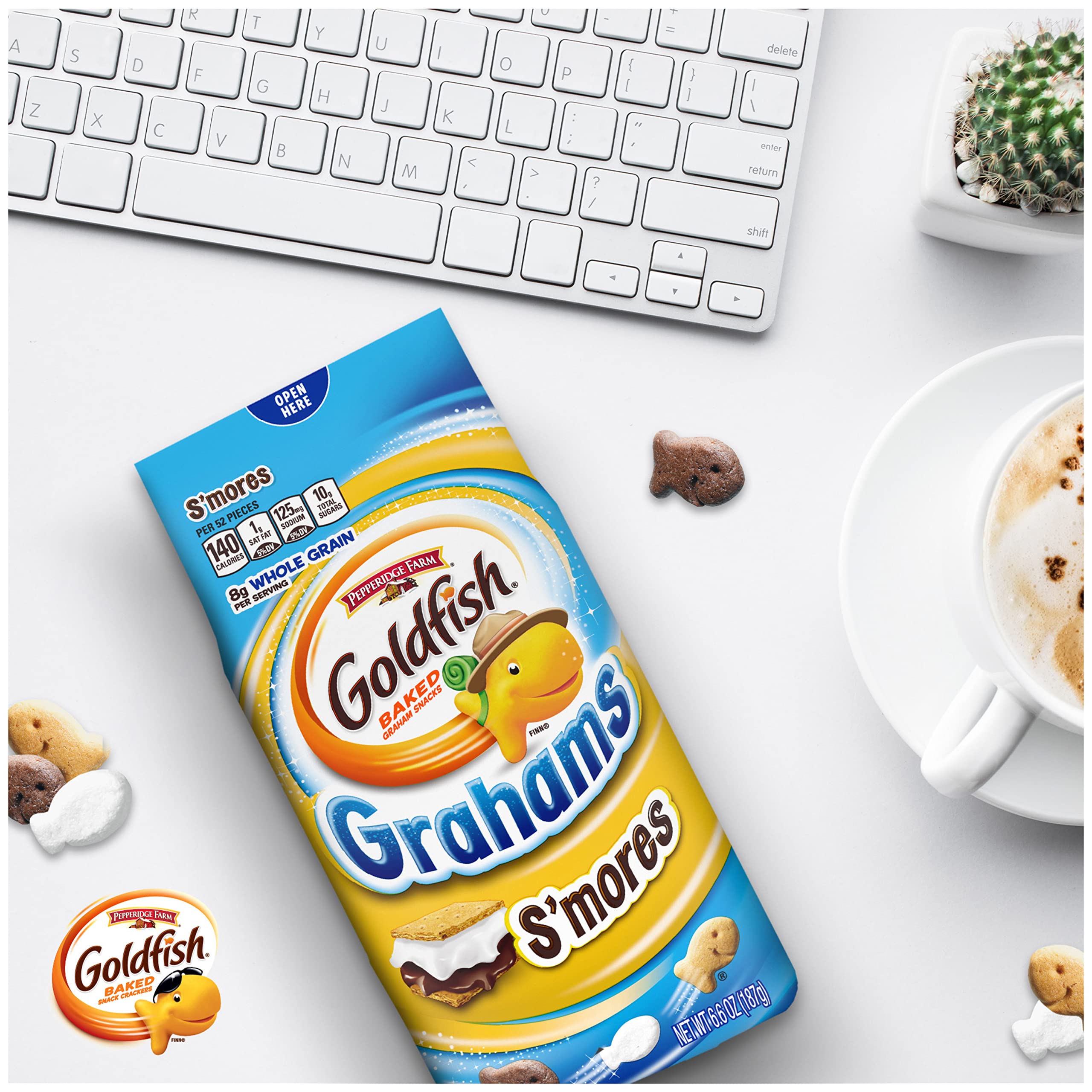 Goldfish Grahams S'mores Crackers - 6.6 oz Pack of 24 | Delicious Graham Snack Crackers for Kids Lunch, Camping & Party Treats