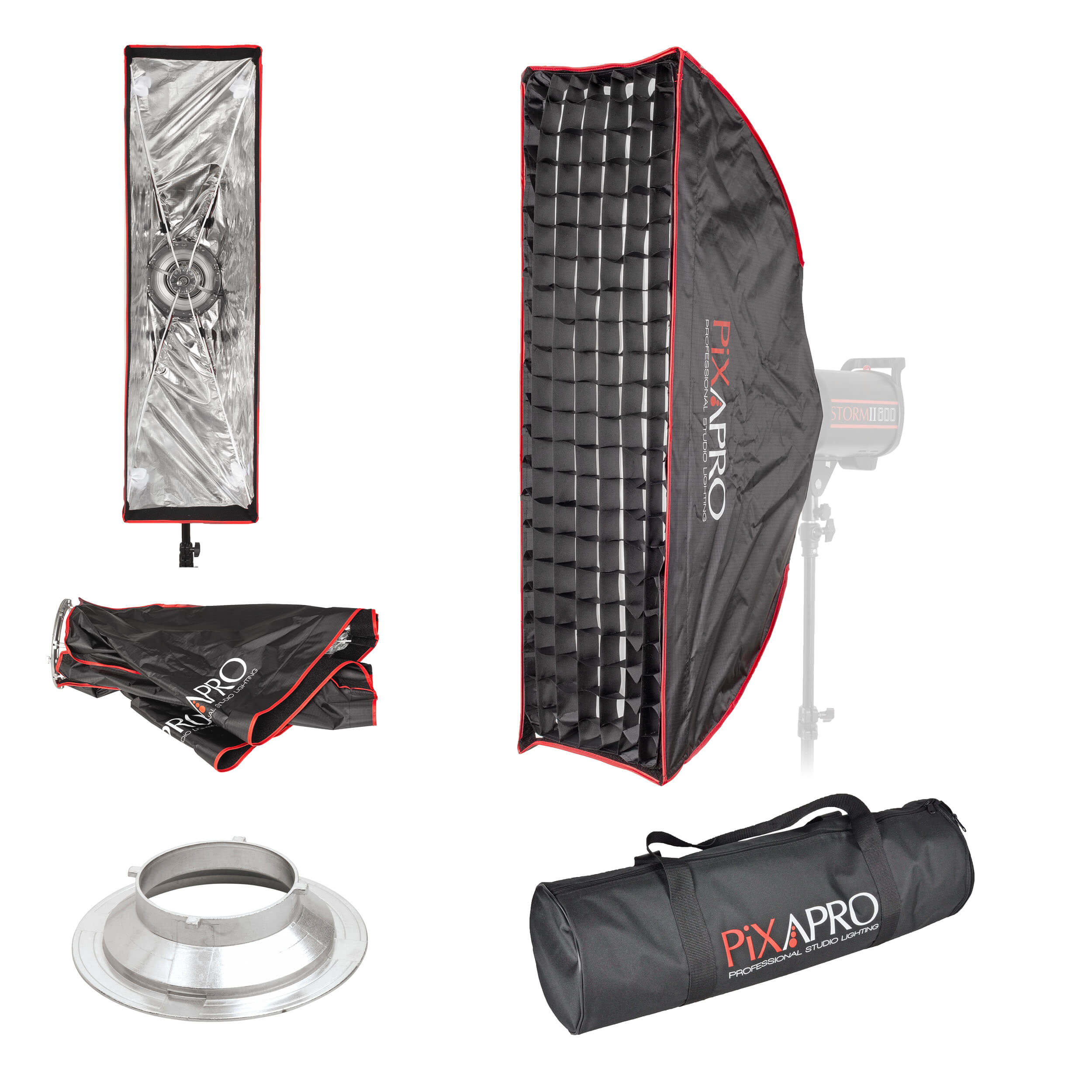 11.8x35.4 Inch Strip Softbox with 4cm Grid - Easy Open Umbrella Light Modifier for Photography Studio Lighting, Perfect for Portrait, Product, and Fashion Shoots