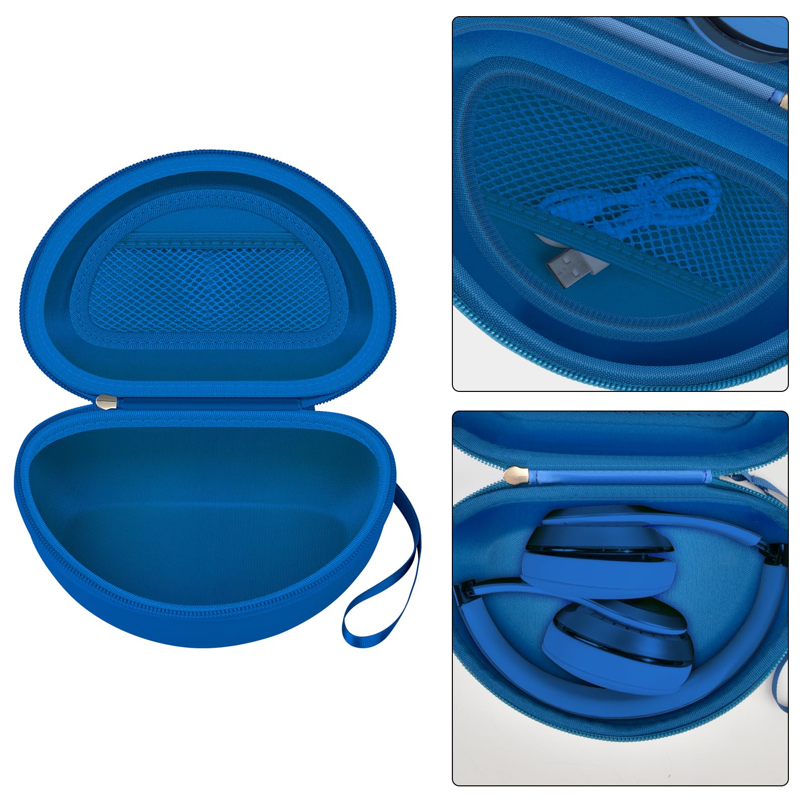 Premium Hard Shell Headphone Case Compatible with Beats Solo 4, Studio Pro, Solo3, Studio3, Solo2 & Solo Pro - Protective Travel Storage Cover for Wireless On-Ear Headphones (Navy Blue) - Perfect for Travel, Gym & Daily Commute