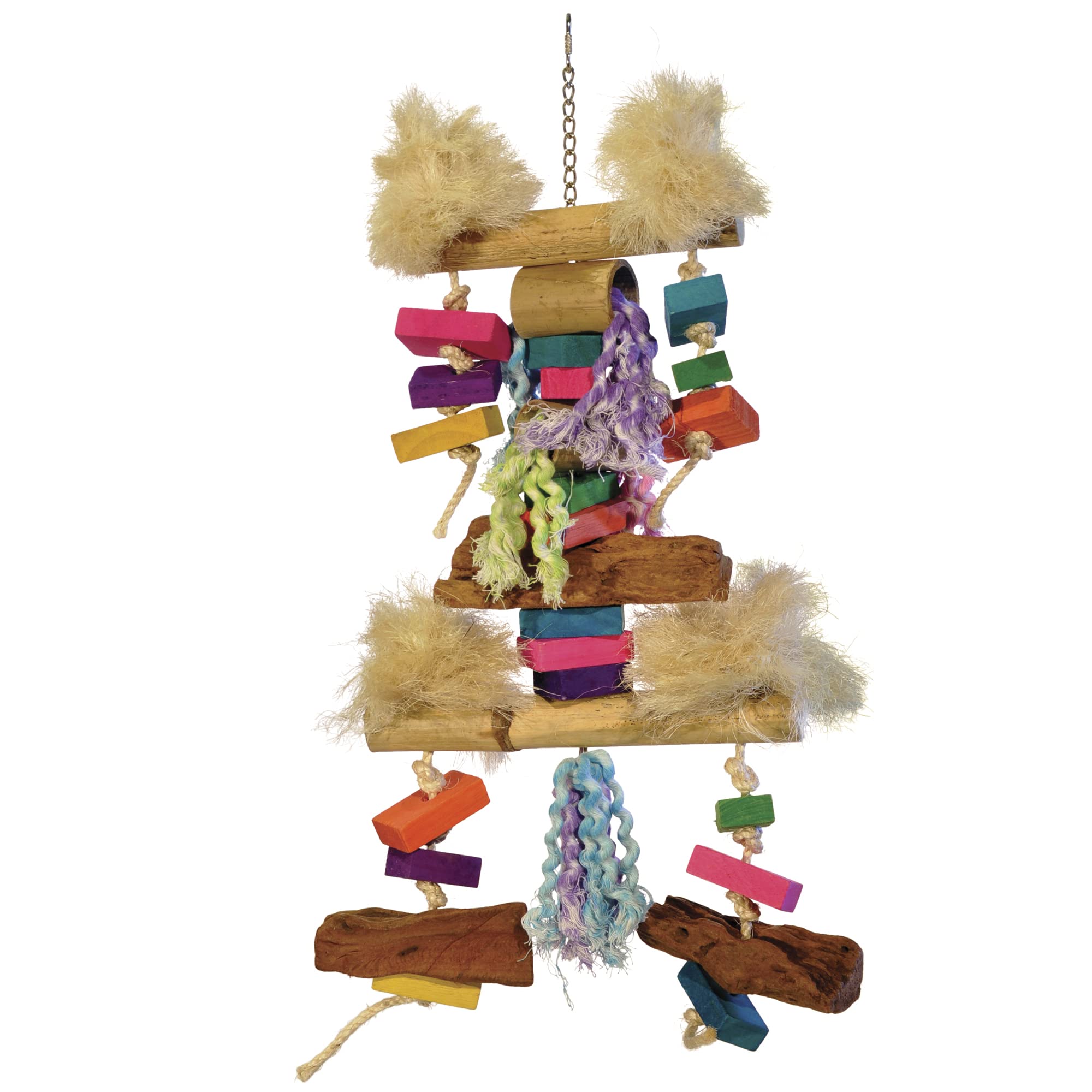 Prevue Pet Products Preen & Pacify Bodacious Bites Fluff N Stuff Bird Toy 62472 - Interactive Chew Toy for Parrots, Cockatiels & Small Birds - Perfect for Cage Enrichment & Mental Stimulation