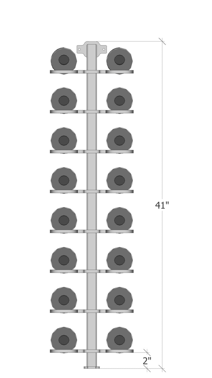 Urban Ironcraft Floor to Wall Wine Racks - Double Bottle Cork Facing Pillar Series | Modern Wine Storage Solution for Home, Bar & Restaurant Decor