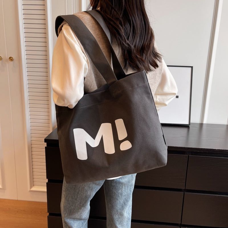 Eco-Friendly Canvas Tote Bags for Women - Large Capacity Printed Shoulder Shopping Bags - Perfect for Grocery Shopping, Beach Trips and Daily Use