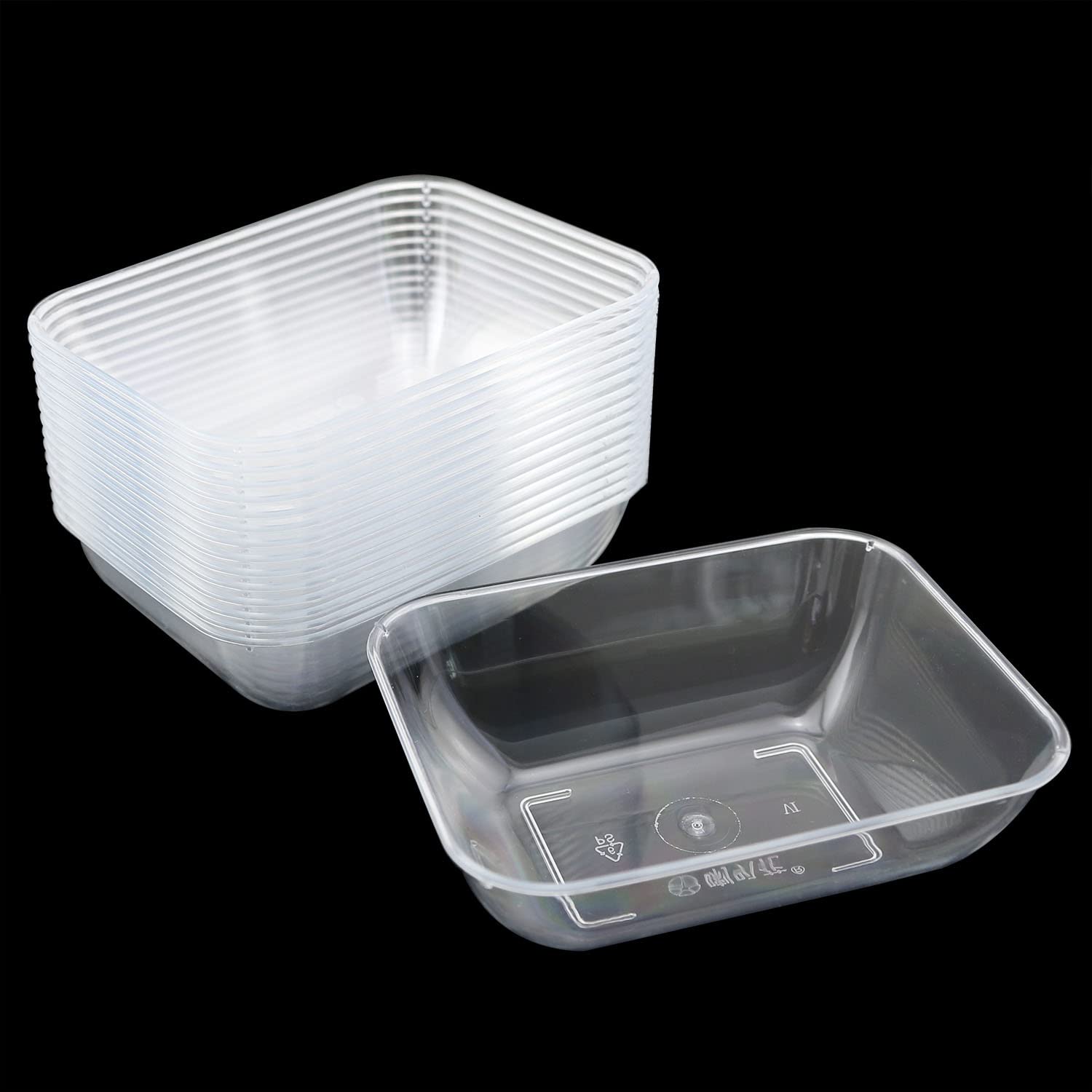 30-Pack Clear Plastic Disposable Sauce Cups - Rectangle Dipping Bowls for Soy Sauce, Condiments & Soups - Perfect for Home, Restaurants & Party Catering Supplies