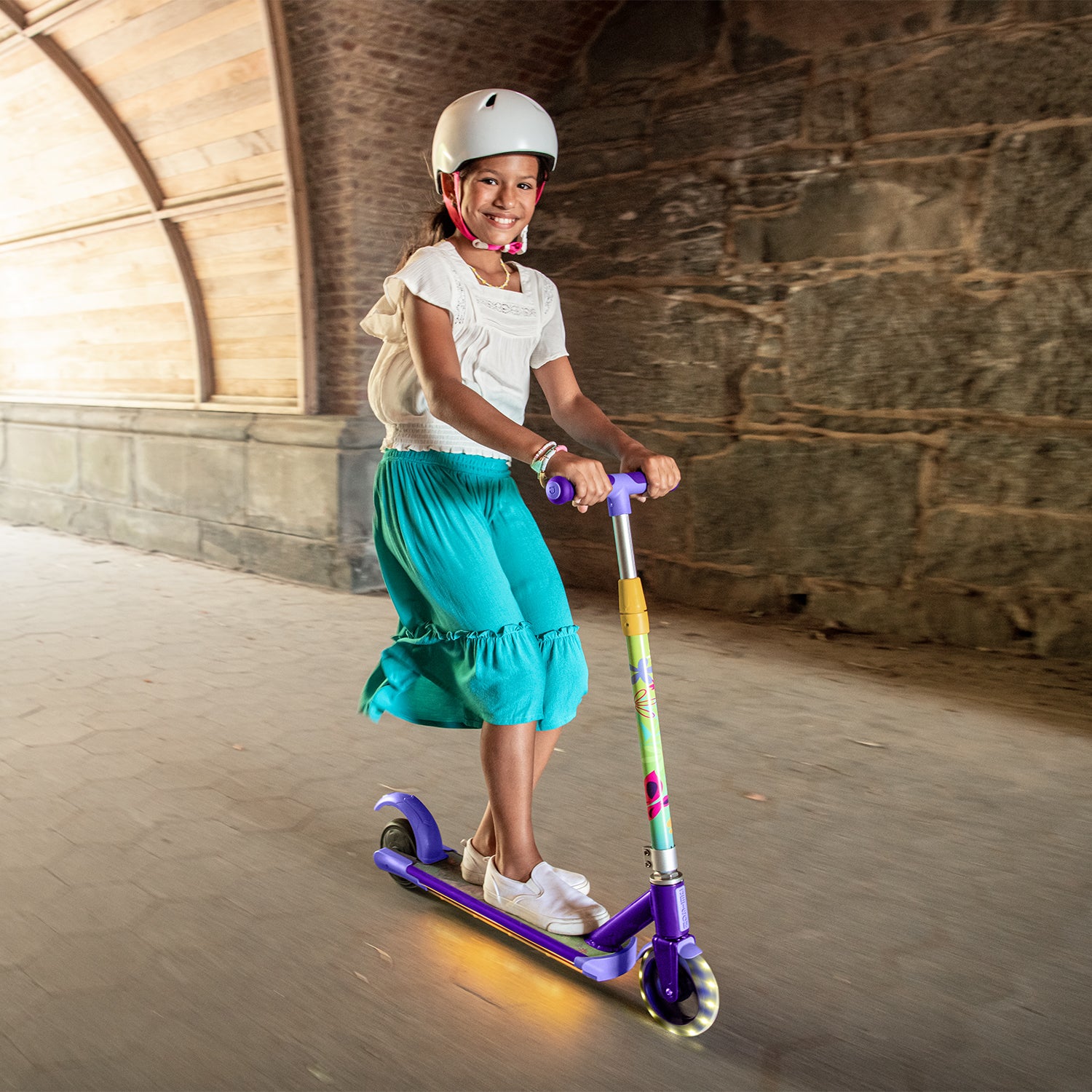 Disney Encanto Kids' Electric Scooter - 3 Wheel LED Light Up Scooter for Ages 5-12 | Perfect for Outdoor Play, Birthday Gifts & Family Fun Activities