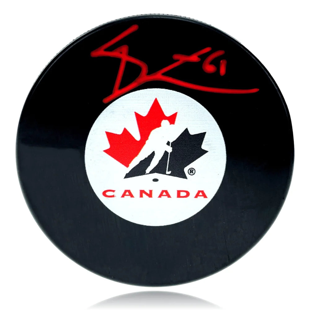 Authentic Mark Stone Autographed Team Canada Hockey Puck with Inscriptagraphs & COA - Vegas Golden Knights Signed Memorabilia - Perfect for NHL Fans, Collectors & Sports Decor