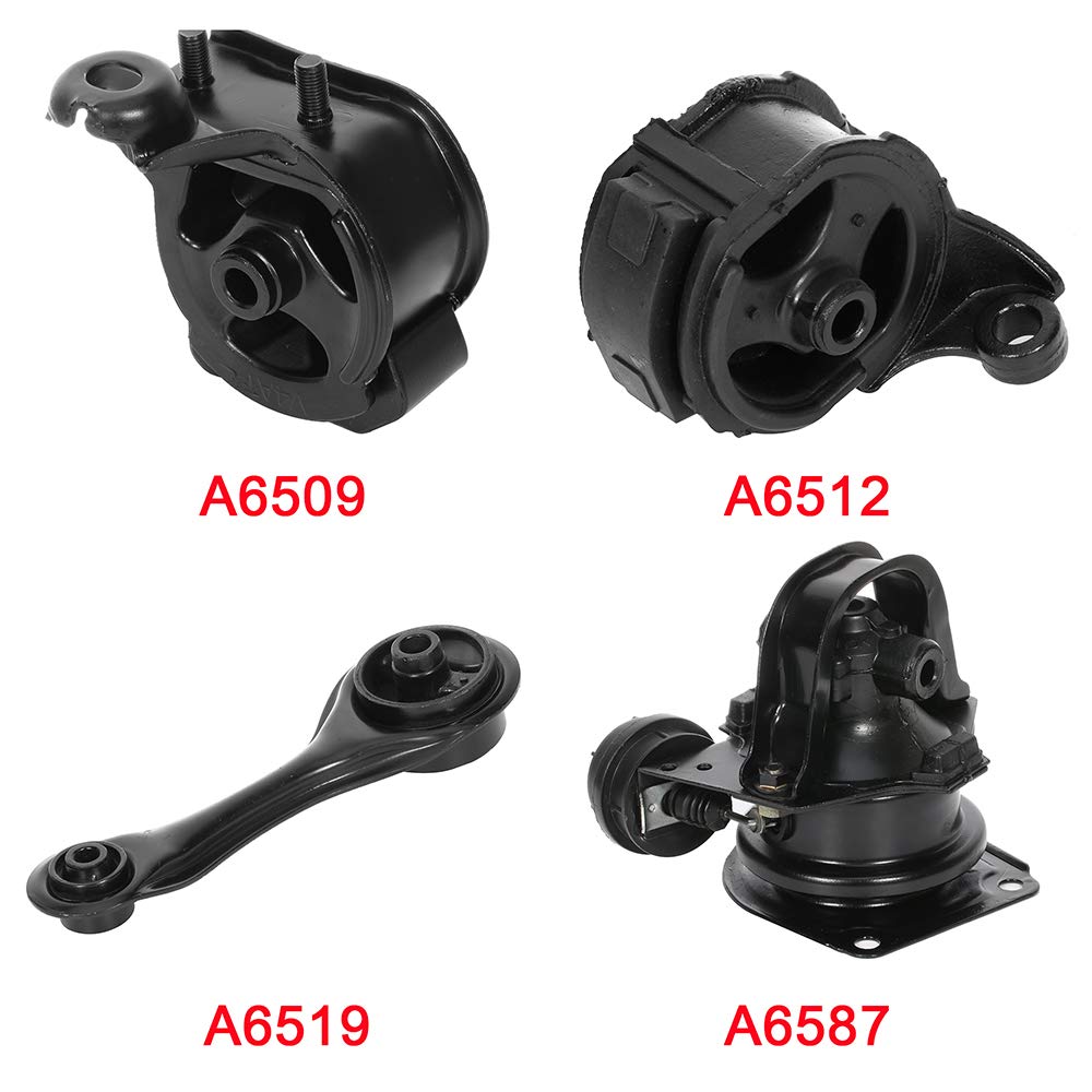 ECCPP Engine Motor and Transmission Mounts Set of 4 - Compatible with Honda Accord 1990-1993 2.2L (A6512 A6587 A6519 A6509) - Perfect for Smooth Ride & Vibration Reduction