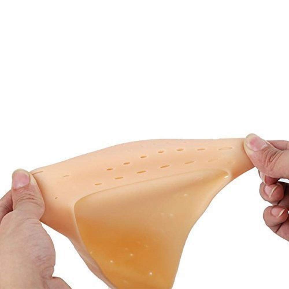 Savpesh Silicone Gel Heel Pad Socks for Men & Women - Pain Relief, Foot Care & Toe Separator - Thumb Valgus Protector Guards - Beige | Ideal for Heel Pain, Bunion Relief & Comfortable Walking