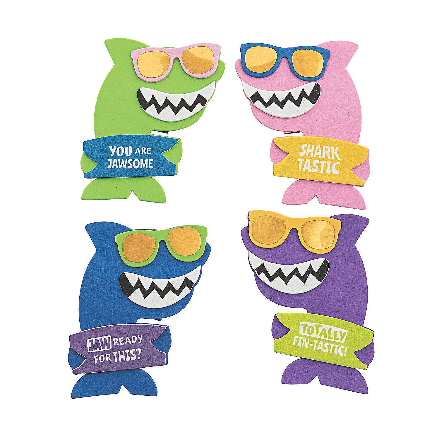 Fun Express Cool Shark Magnet Craft Kit - 12-Piece Set for DIY Projects, VBS Vacation Bible School Decorations & Classroom Activities - Perfect for Kids' Crafts, Party Favors & Ocean-Themed Decor