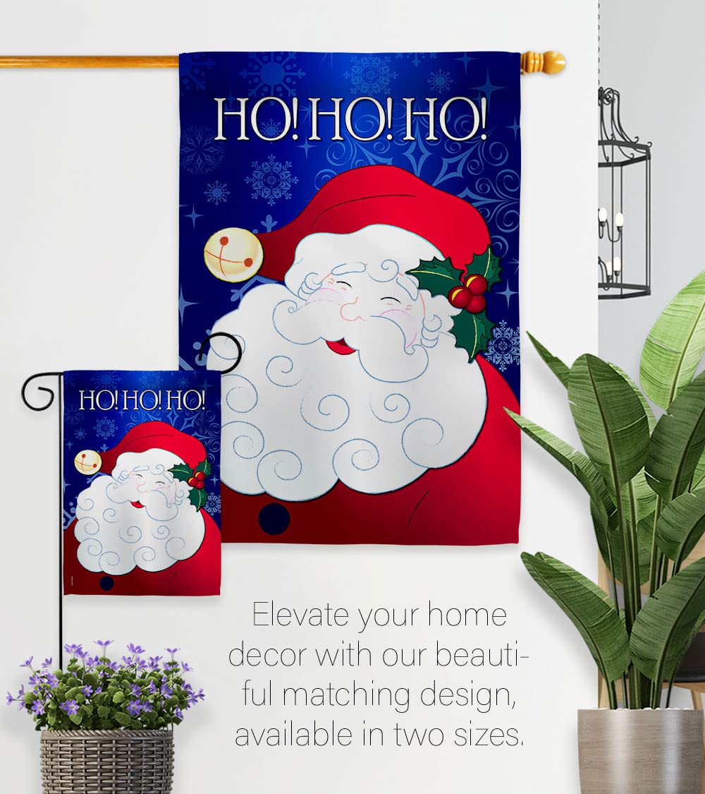 Santa Ho Winter Christmas House Flag Set 28x40