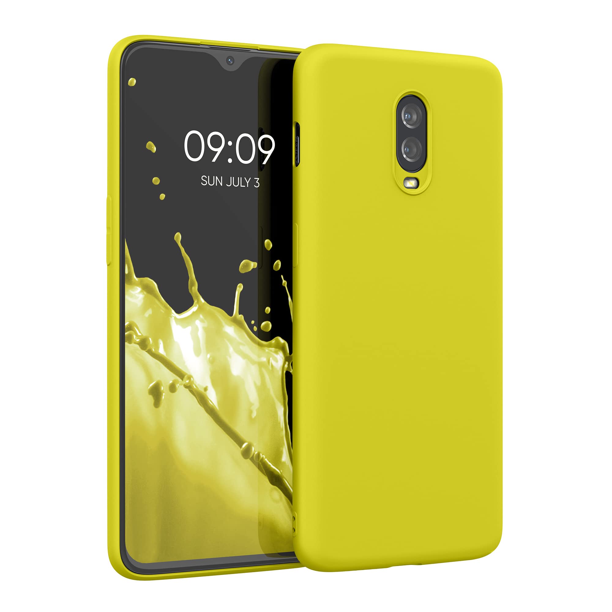 kwmobile OnePlus 6T Case - Slim Soft TPU Protective Phone Cover in Radiant Yellow | Shockproof & Scratch Resistant | Perfect for Everyday Use, Work & Travel