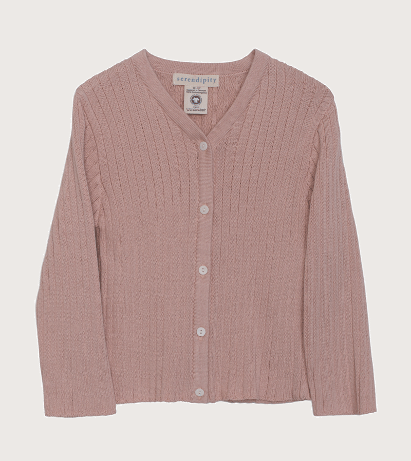 Serendipity Rose Dust Organic Rib Cardigan - Soft Women's Knit Sweater for Fall & Winter | Cozy Layering Piece for Office, Date Night & Casual Outfits