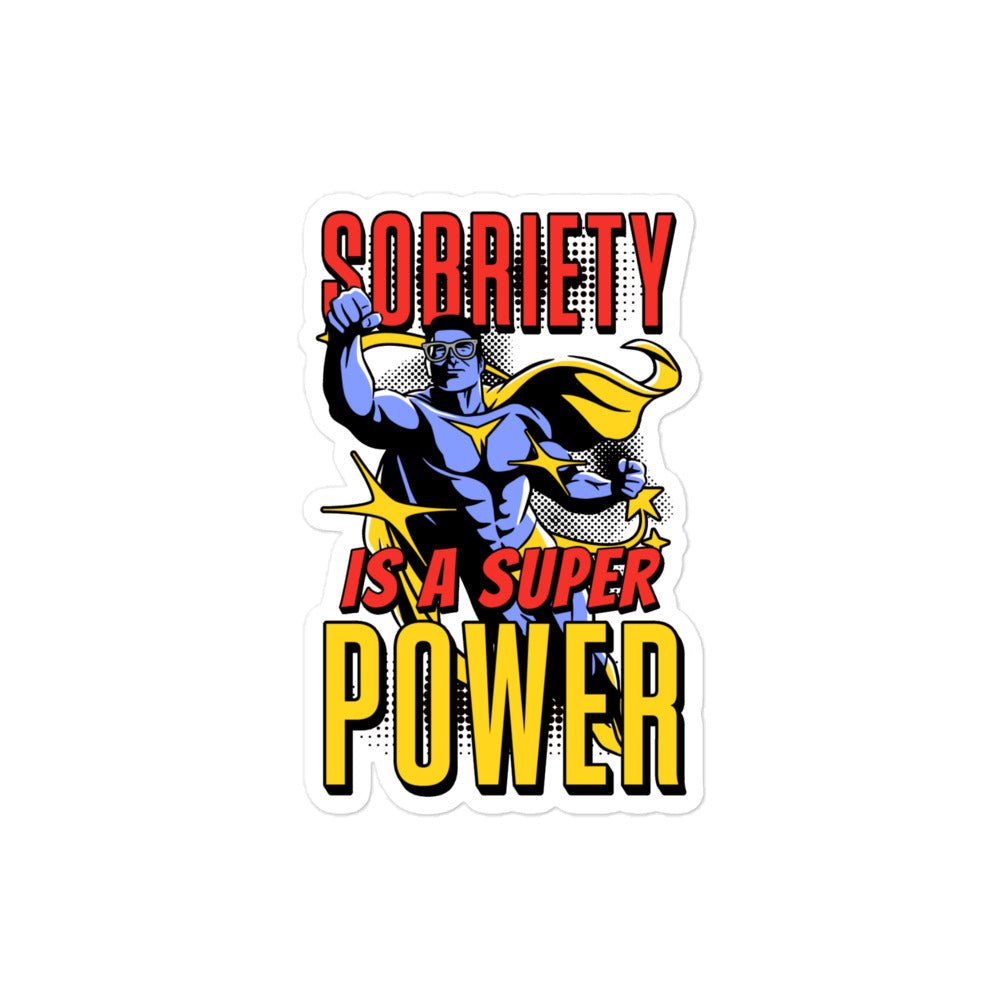 Sobriety Superpower Comic Sticker - Motivational Recovery Decals for AA Meetings, Water Bottles & Laptops - Inspirational Sobriety Gifts for Alcohol-Free Lifestyle