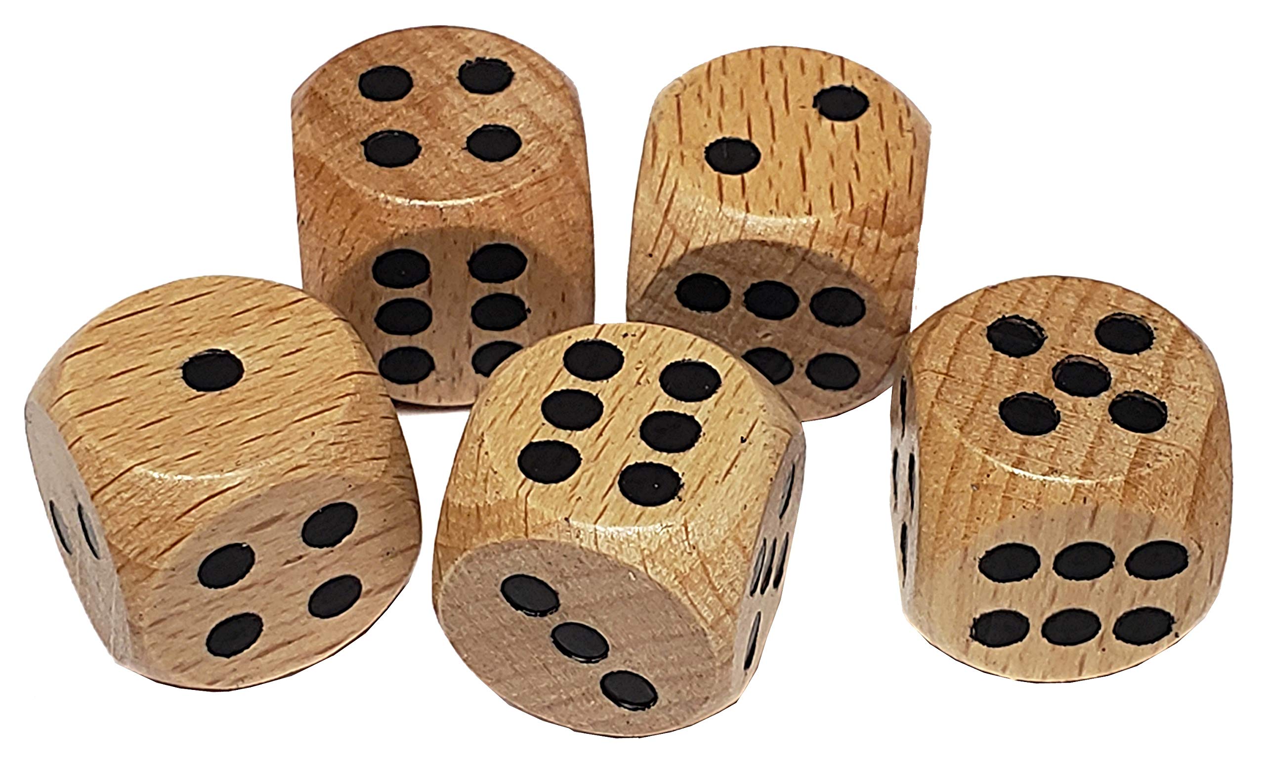 Black PU Leather Dice Cup Set with 5 Wood Dice - Perfect for Board Games & Gifts