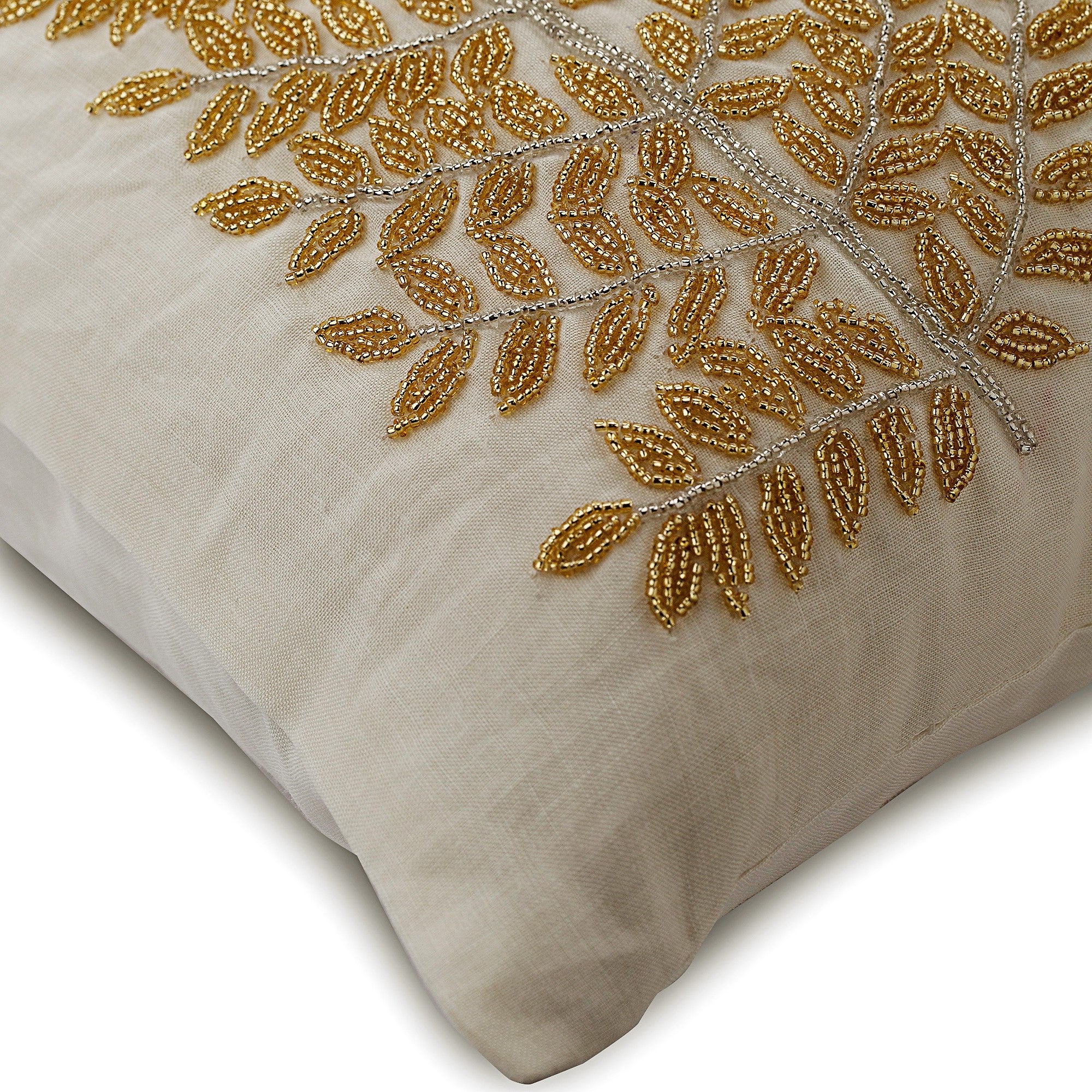 Binary Tree Home Ivory Cotton Linen Decorative Euro Sham Pillow Cover - Elegant Bedroom Decor for Master Suite, Guest Room & Luxury Hotel Styling
