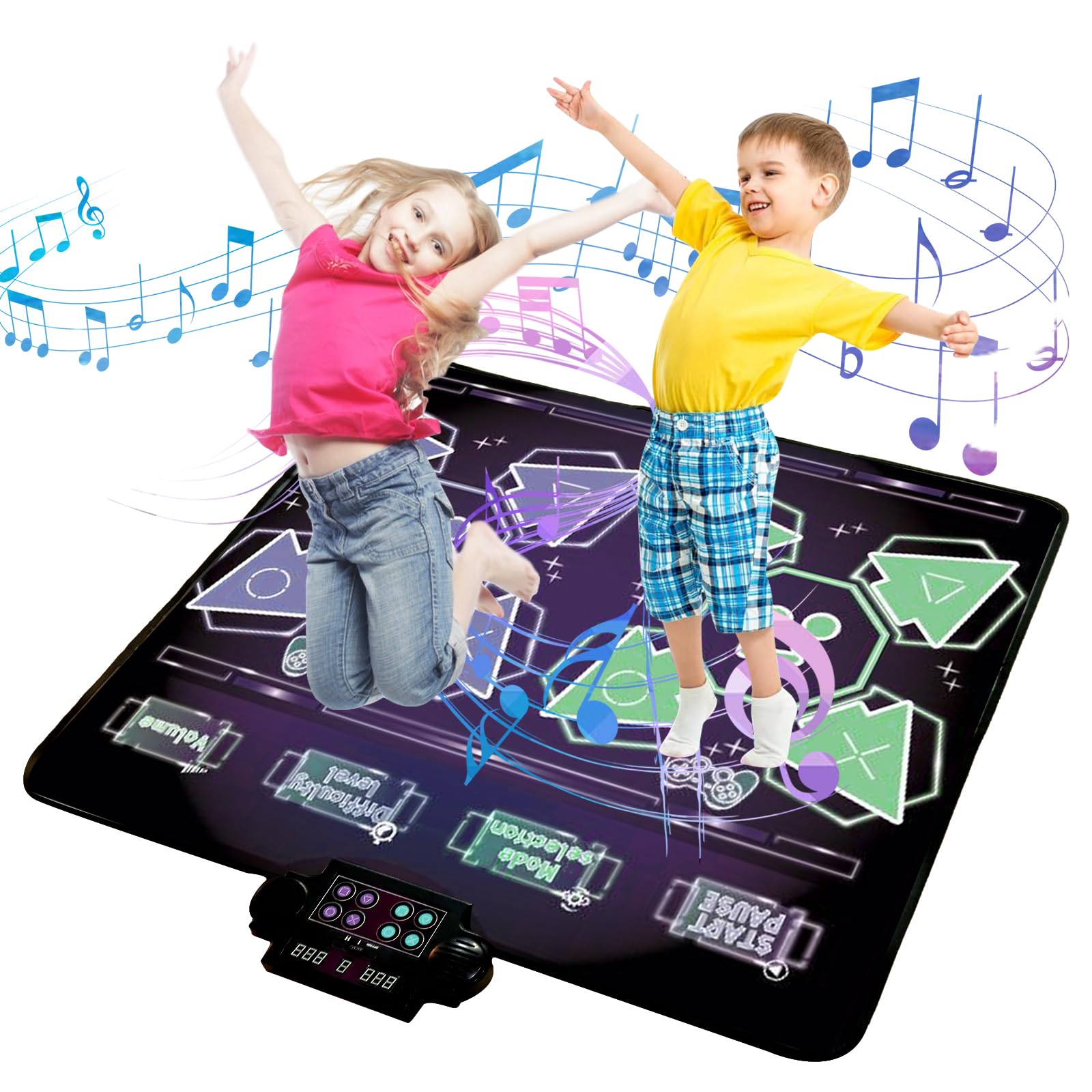 Best Electronic Dance Mat for Kids - 2-Player Interactive Dance Pad with Built-in Music & Adjustable Volume - Fun Toddler Gift for Boys & Girls - Perfect for Birthday Parties, Indoor Play & Outdoor Activities