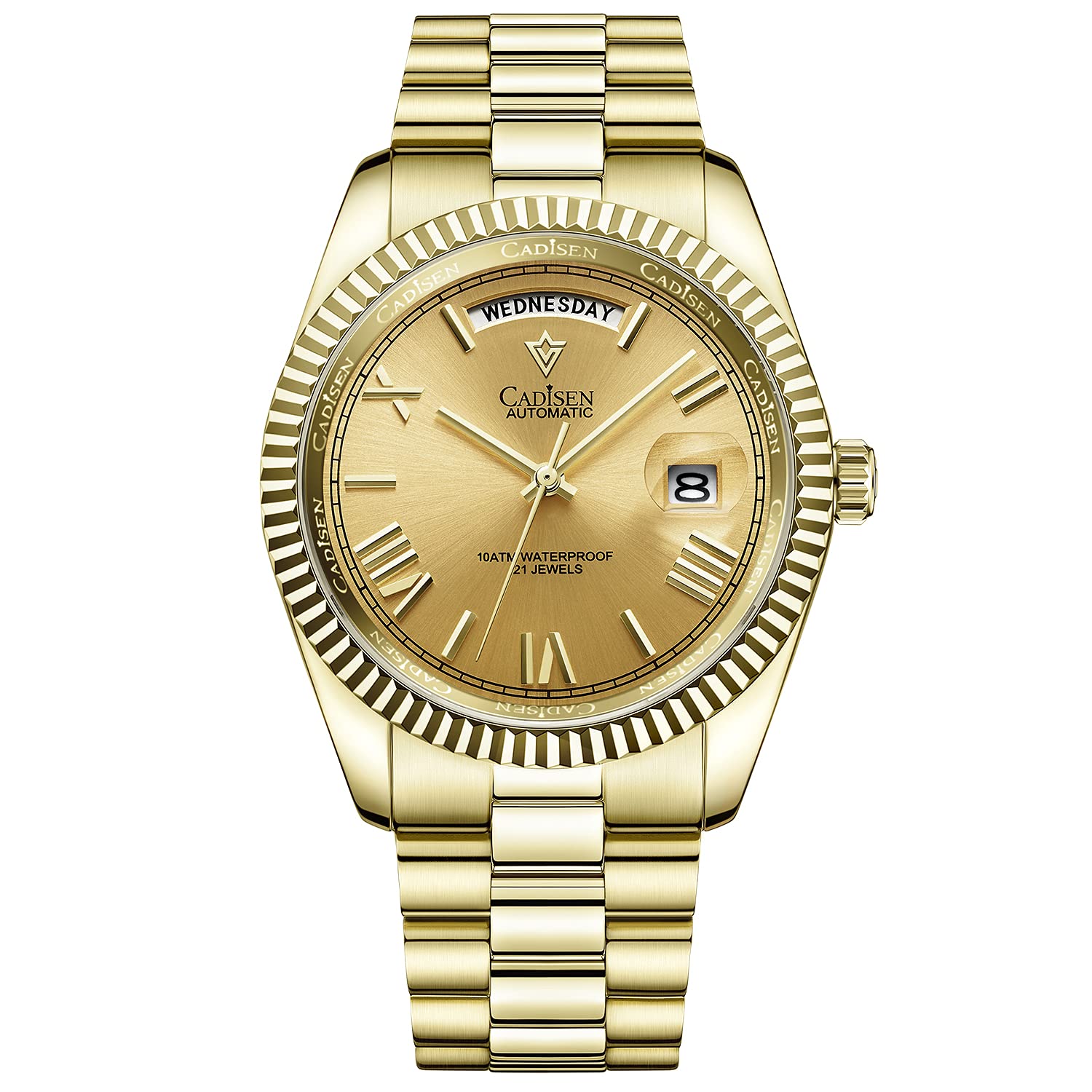 CADISEN Men's Automatic Mechanical Watch with MIYOTA 8285 Movement, Sapphire Crystal, Waterproof - Stylish Casual Dress Watch for Business, Dating & Everyday Wear