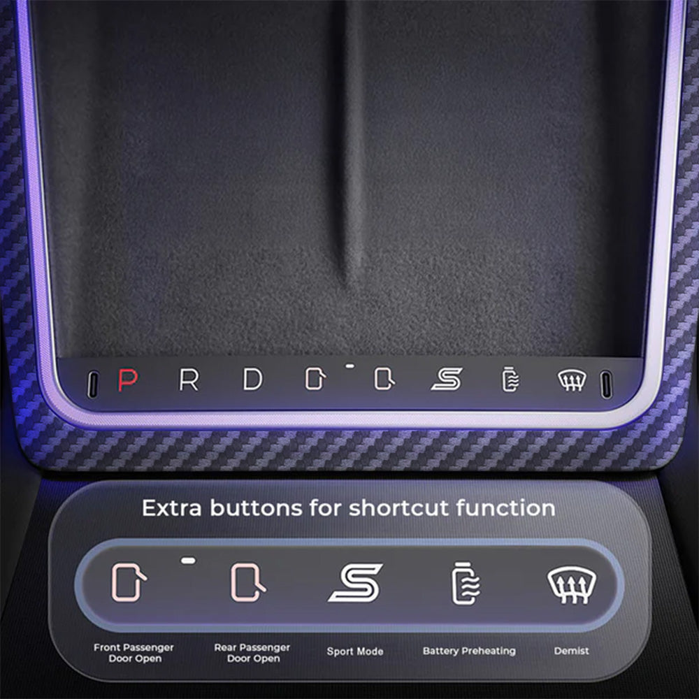 2025.03+ Tesla Model Y Juniper Smart Center Console Button Panel - OEM Style Gear Selector with LED Lights & Shortcut Buttons | Premium Interior Upgrade for Easy Driving Controls & Customization