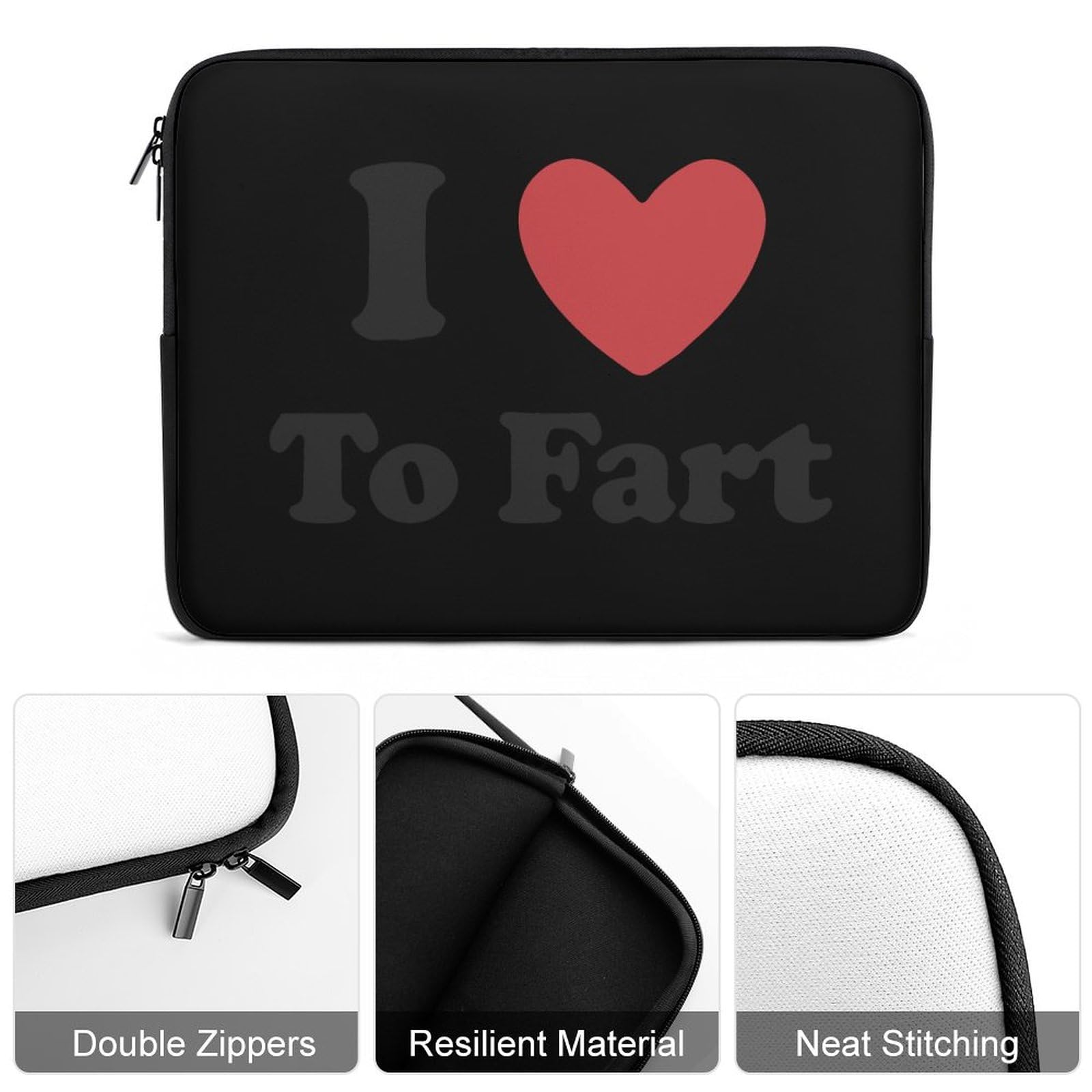 I Love to Fart Personalized Laptop Bag - Slim Business Casual Briefcase for Work, School & Travel