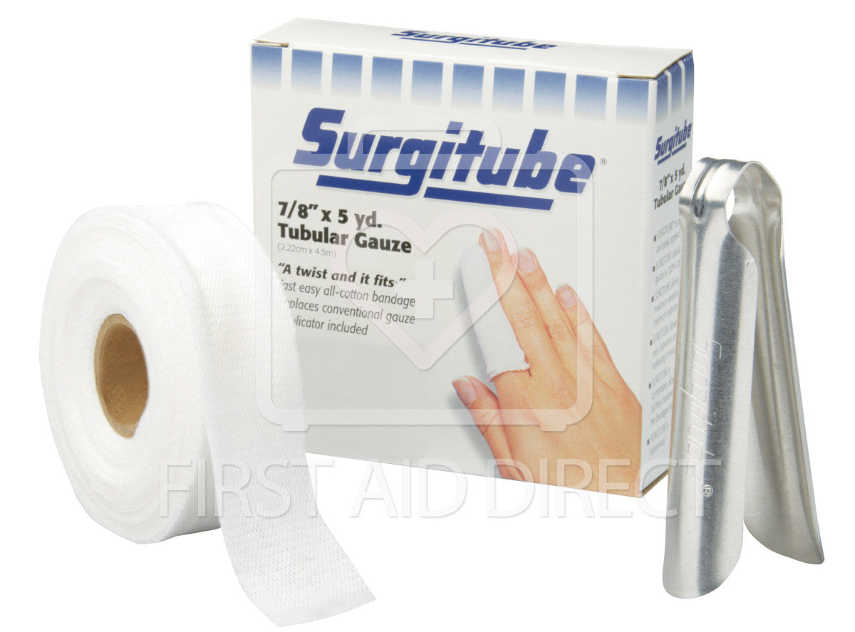 SURGITUBE Tubular Gauze Bandage with Applicator - 2.2 cm x 4.6 m - First Aid Wound Care for Fingers, Toes & Limbs - Medical Compression Dressing for Post-Surgery & Injury Recovery
