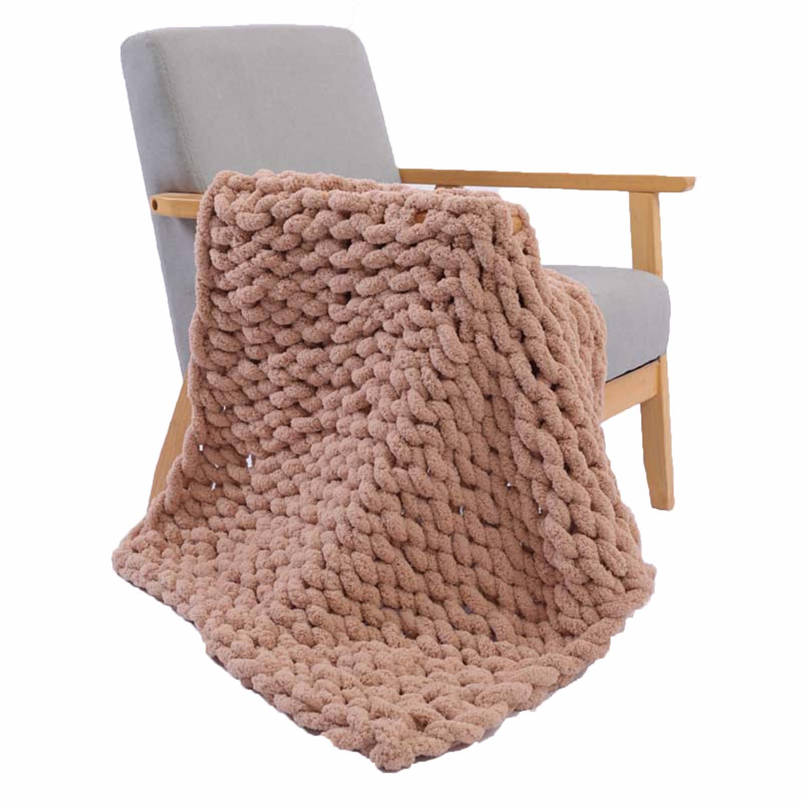Chunky Knit Blanket 79x79 Inches - Ultra Soft Oversized Throw Blanket for Bed, Couch & Sofa (200x200cm) - Perfect for Cozy Nights, Living Room Lounging & Home Decor