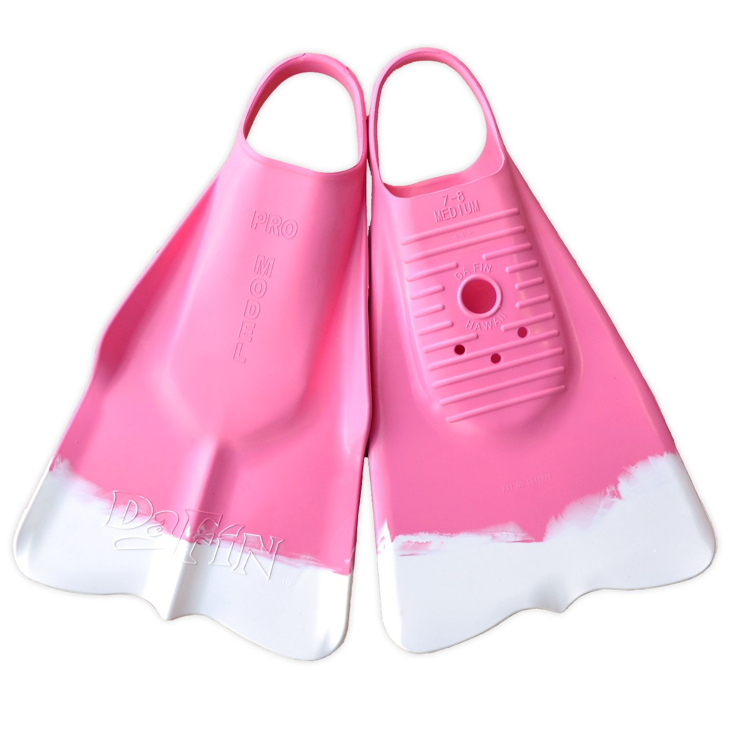 DaFin Pink/White Swim Fins for Women & Men - Comfortable Swim Fins for Snorkeling, Swimming & Water Sports - Lightweight Hydrodynamic Design for Pool, Beach & Ocean Use