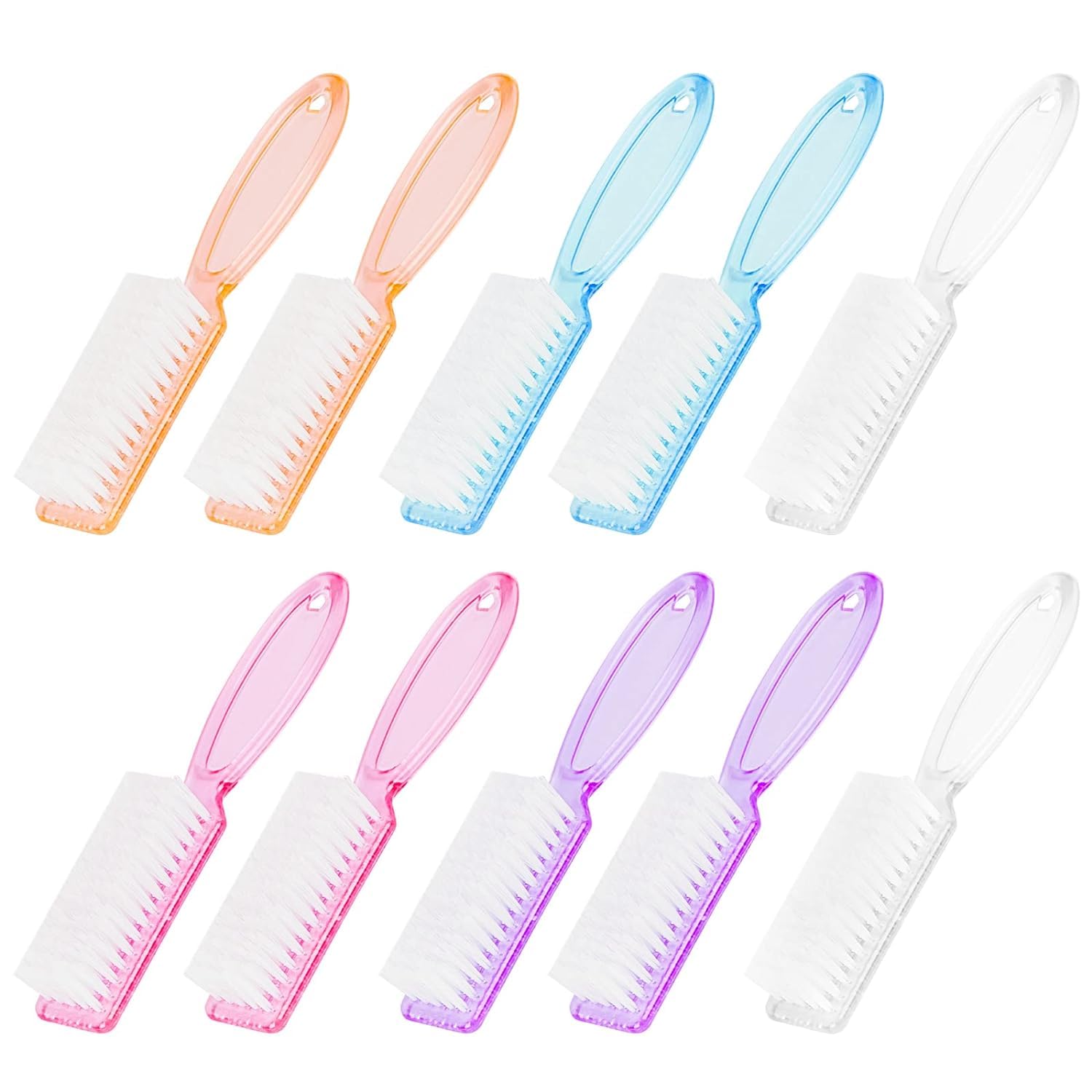 10PCS Nail Brush Cleaner Set with Ergonomic Handle - Professional Nail Scrub Brush for Toes & Fingernails - Perfect for Manicure, Pedicure & Hygiene Care - Ideal for Home, Salon & Travel Use