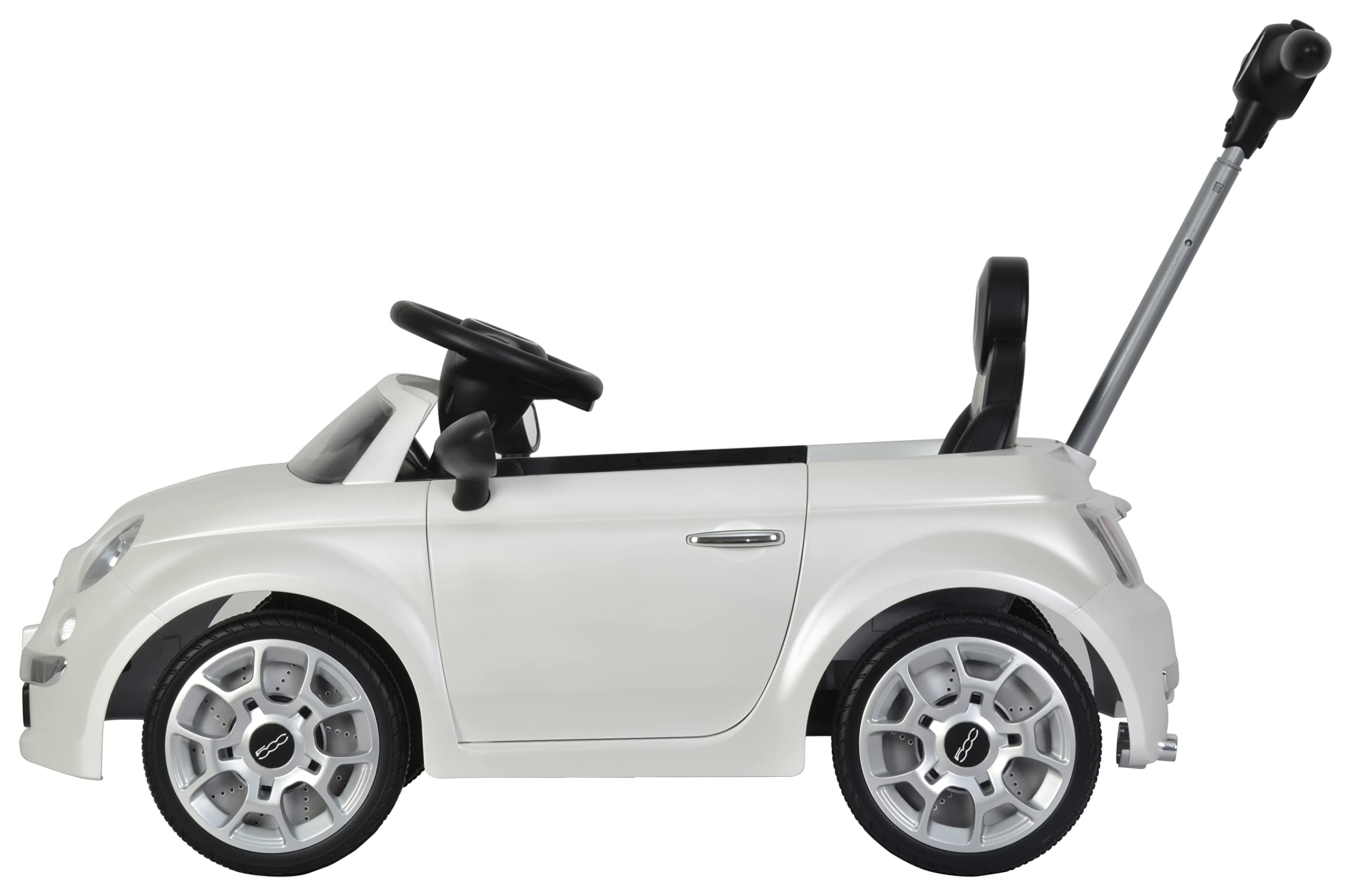 Best Fiat 500 Ride On Push Car for Kids - Adjustable Footrest & Handle, Built-in Horn & Music, Stable Wheels - Toddler Stroller Toy for Ages 2-3 Years (37