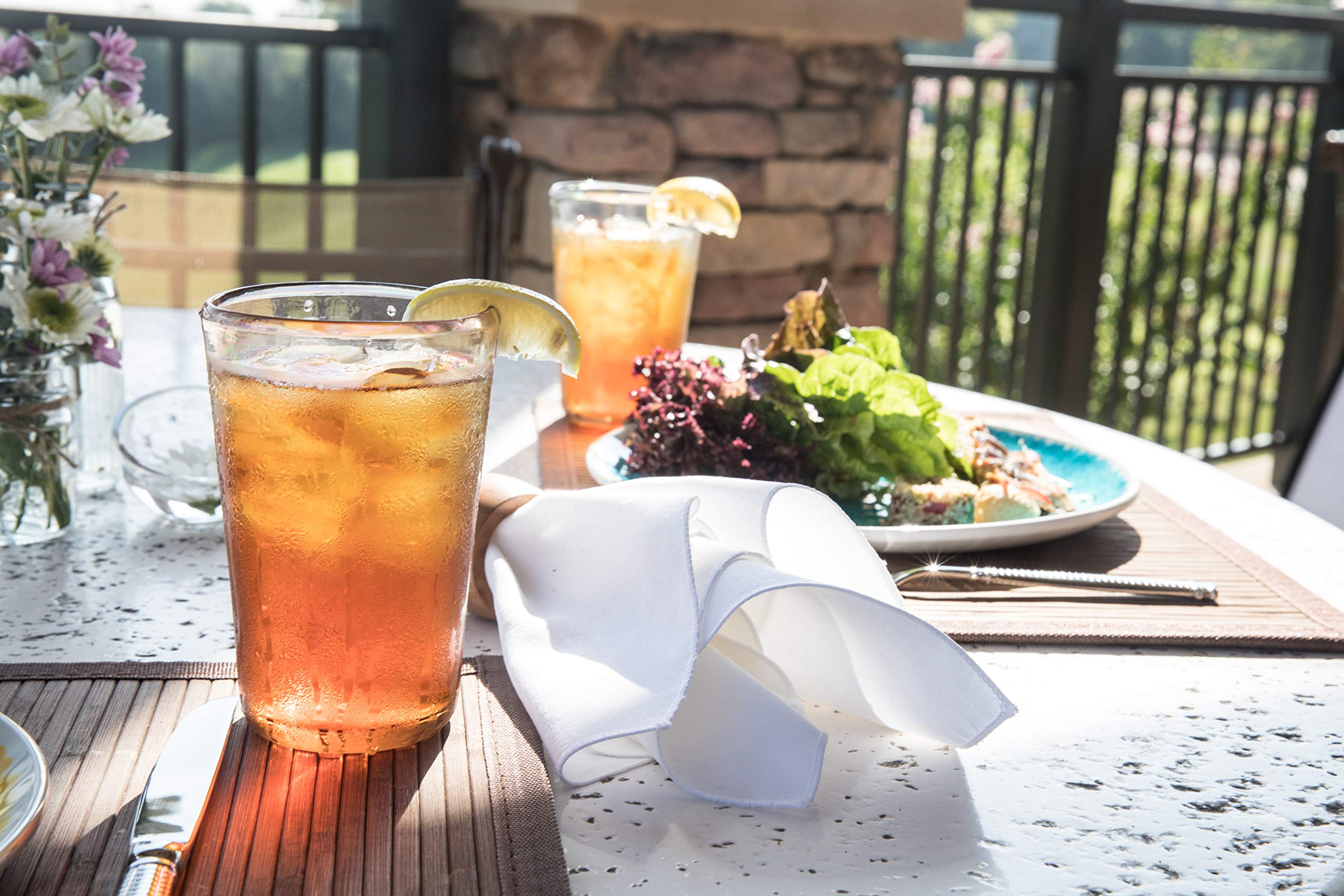 Fortessa Veranda 19oz Copolyester Highball Glasses - Set of 12 Clear Unbreakable Outdoor Drinkware for Patio, Poolside & Backyard Entertaining