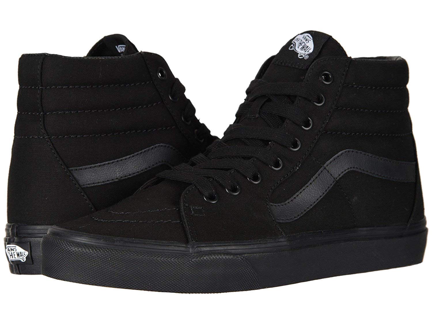 Vans SK8 Hi Black/Black Skate Shoes - Classic High Top Sneakers for Men & Women | Durable Canvas & Suede | Perfect for Skateboarding, Streetwear & Casual Outfits