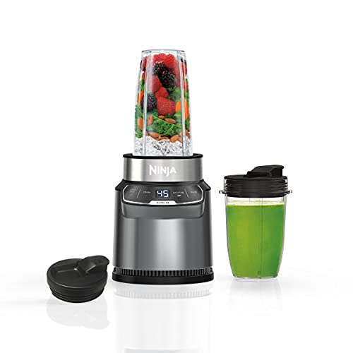 Ninja BN400C Personal Nutri-Blender Pro 1000W with Auto-iQ Technology - Powerful Countertop Blender for Smoothies, Protein Shakes & Meal Prep - Perfect for Home Kitchen & Healthy Lifestyle (Silver)