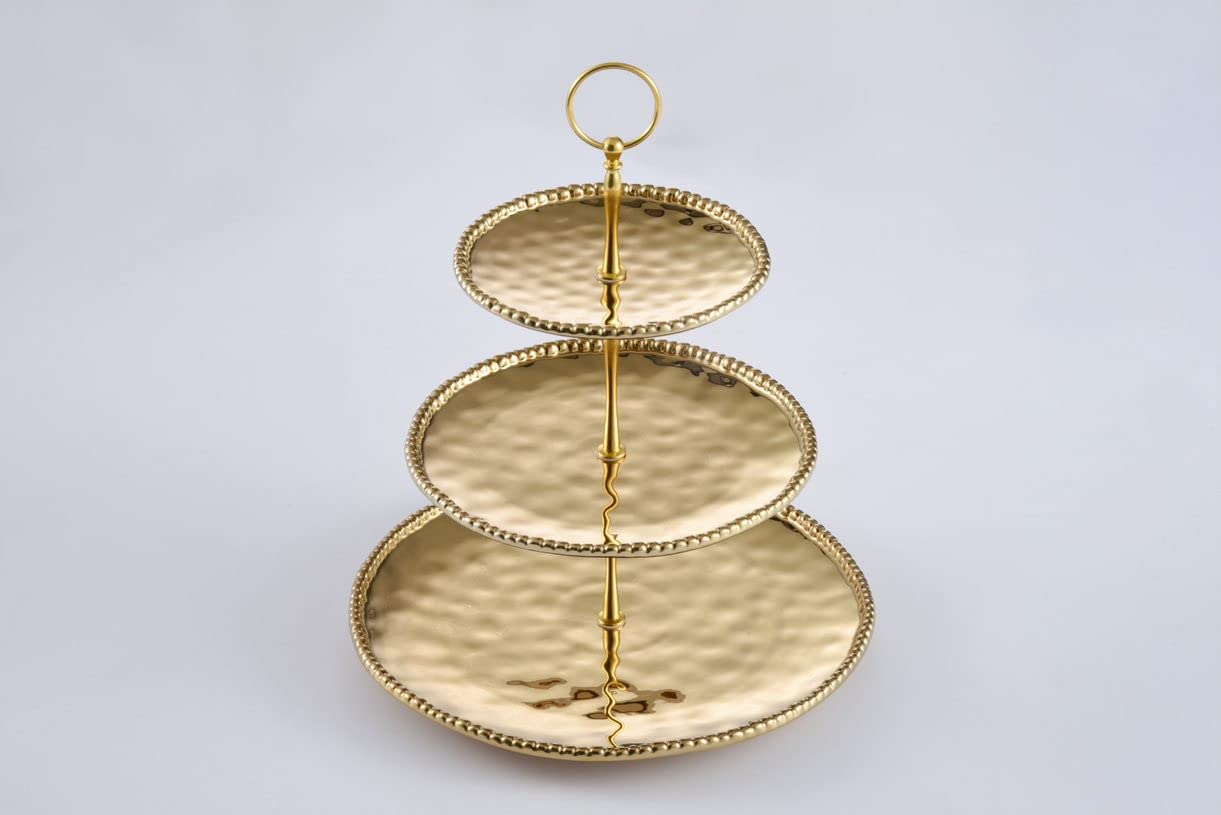 Pampa Bay Monaco 3 Tier Stand - Elegant Metal Display Shelf for Kitchen, Bathroom, or Office Organization | Perfect for Spice Racks, Bathroom Essentials & Desk Supplies