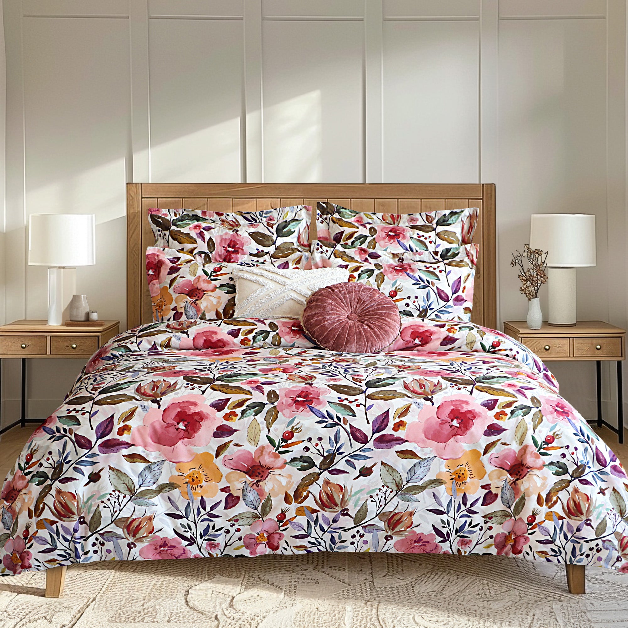 Luxury Mona Duvet Cover Set - Queen Size 3-Piece Bedding Set with Pillowcases, Soft & Breathable Cotton for Comfortable Sleep - Perfect for Master Bedroom, Guest Room & Hotel Decor