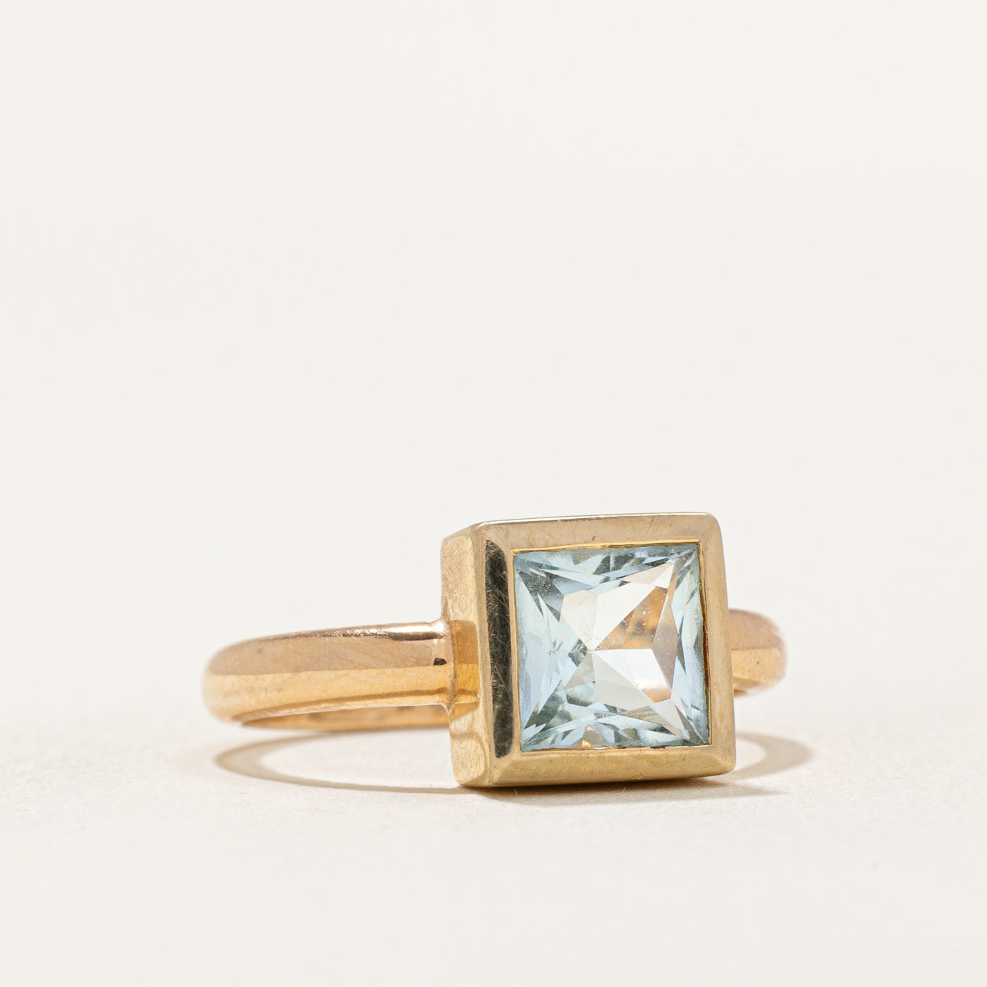 1.30ct Bezel Set Square Cut Aquamarine Ring - Size 6.75 | March Birthstone Jewelry | Elegant Engagement, Anniversary & Gift for Her | Perfect for Weddings, Parties & Special Occasions