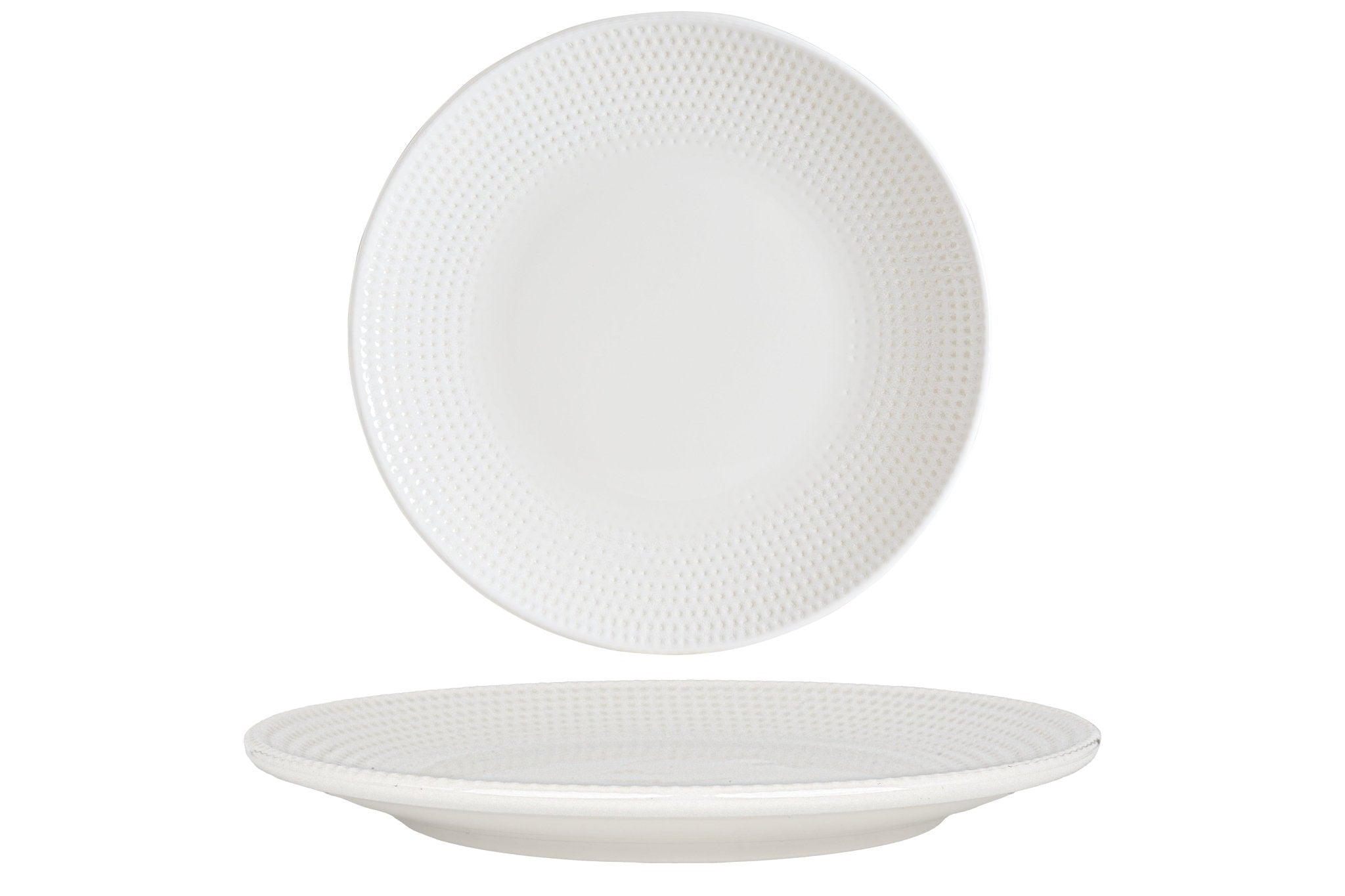 Pure Dot Dinnerware Set - 24-Piece Porcelain Tableware for 6, Elegant White Dish Set for Everyday Dining & Entertaining