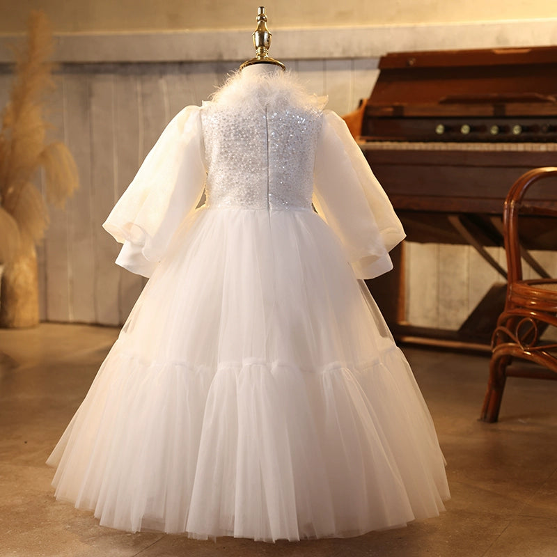 White Flower Girl Dress for Birthday & Wedding - Princess Ball Gown for Girls - Perfect for Special Occasions, Parties & Pageants