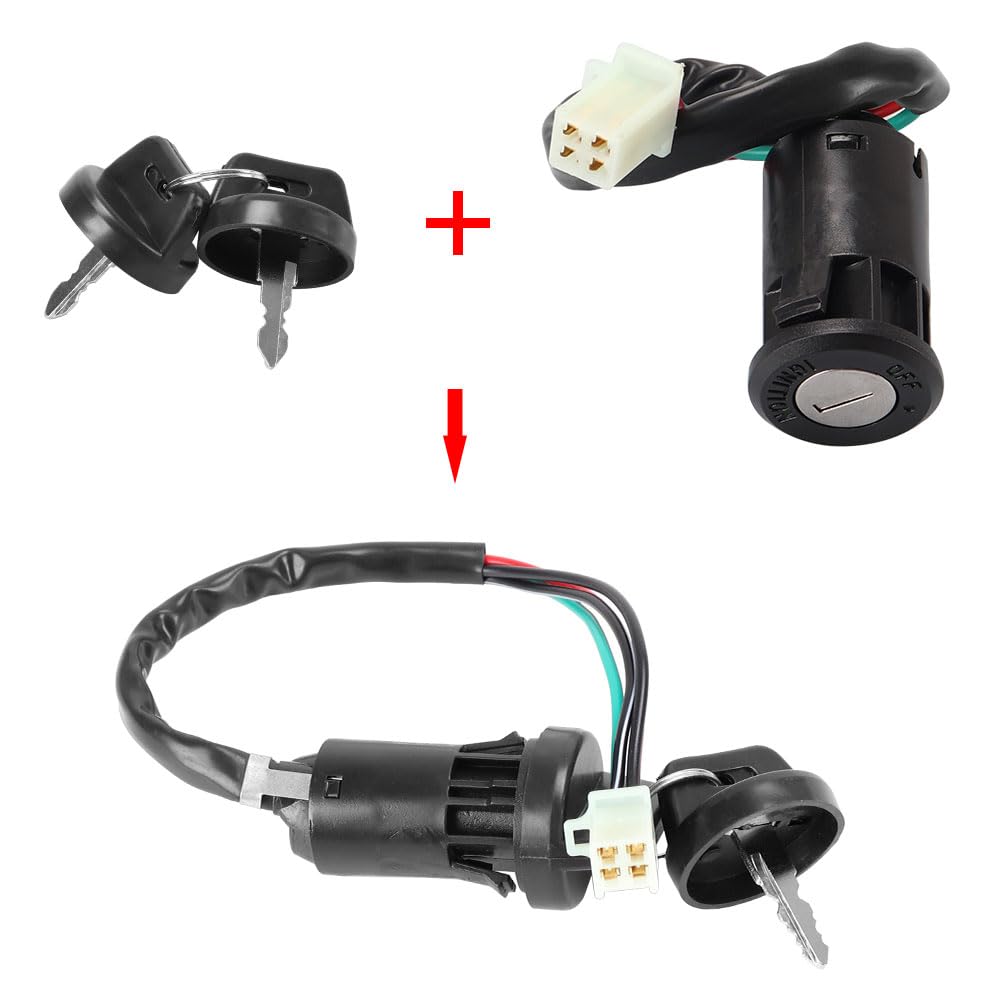 CDI Ignition Coil & Wiring Harness Kit for 150CC-250CC ATV, Dirt Bike, Go Kart - Includes Solenoid Relay, Spark Plug & Start Button - Compatible with TaoTao, Kazuma & 4-Stroke Engines - Perfect for Off-Road, Trail Riding & Racing