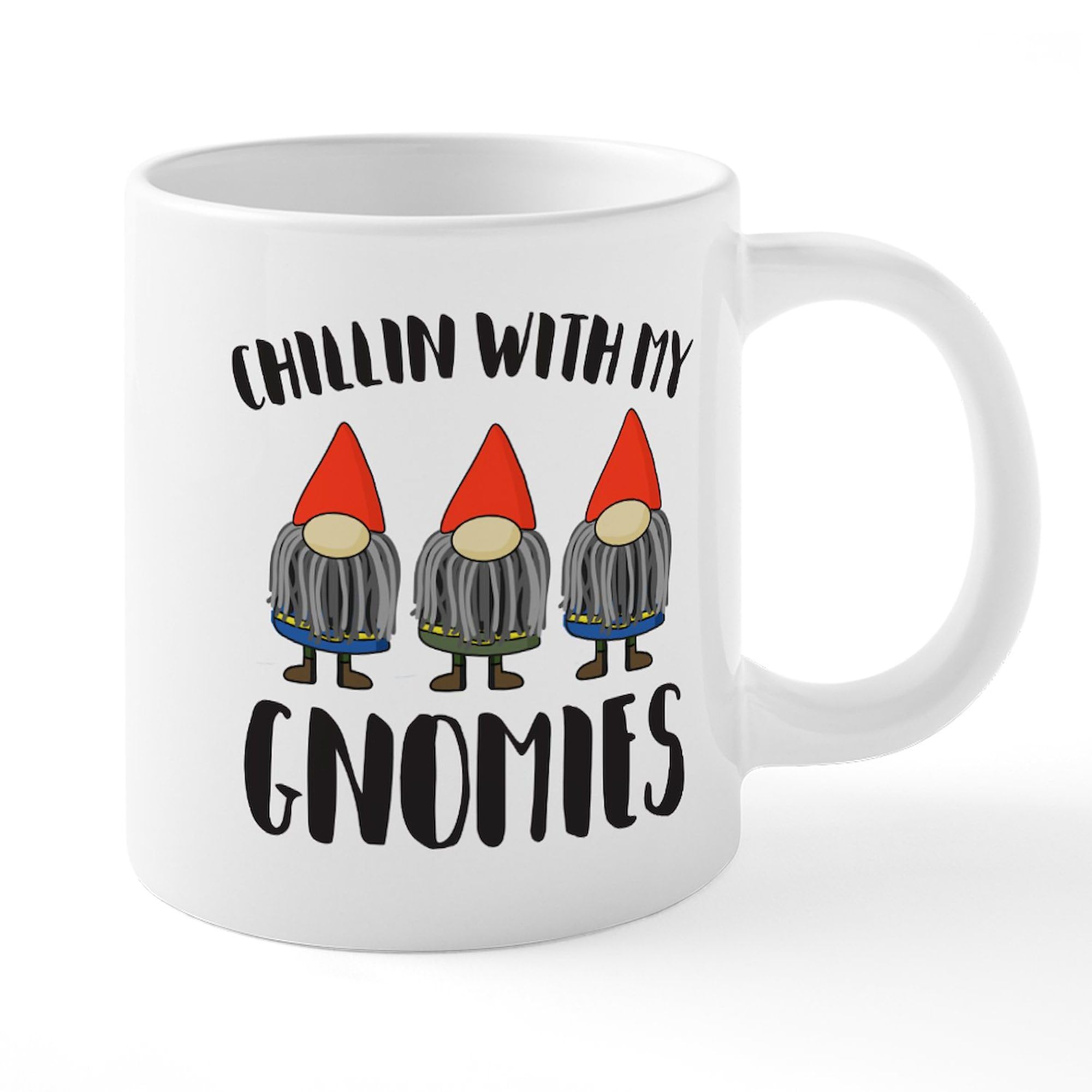 Chillin With My Gnomies 20oz Ceramic Coffee Mega Mug - Large Insulated Tea & Hot Drink Cup for Home, Office, Camping - Funny Gnome Gift for Coffee Lovers