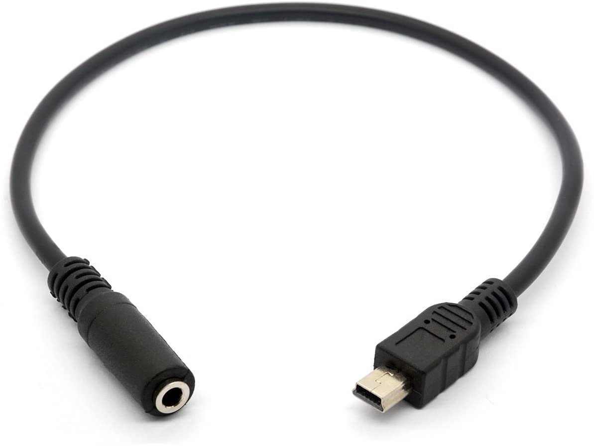 Mini USB Male to 3.5mm Female AUX Audio Adapter Cable - Compatible with Headphones, Microphones & Headsets - Perfect for Gaming, Podcasting & Conference Calls