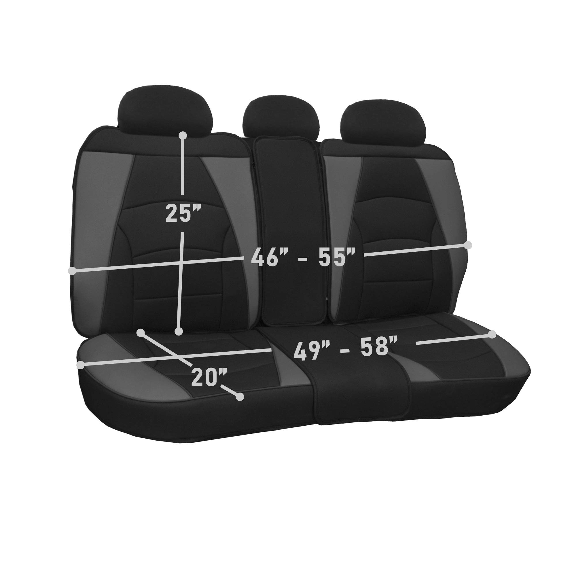 Premium Faux Leather Car Seat Cover for Back Seat - Universal Fit, Split Bench Design, SUV/Sedan/Van Compatible - Brown & Black - Protect & Upgrade Your Car Interior for Daily Commute, Road Trips & Family Travel